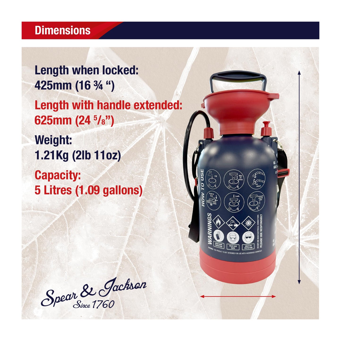 Spear & Jackson 5LPUMP 5-liter universal pressure sprayer with pump function - Amazon Exclusive