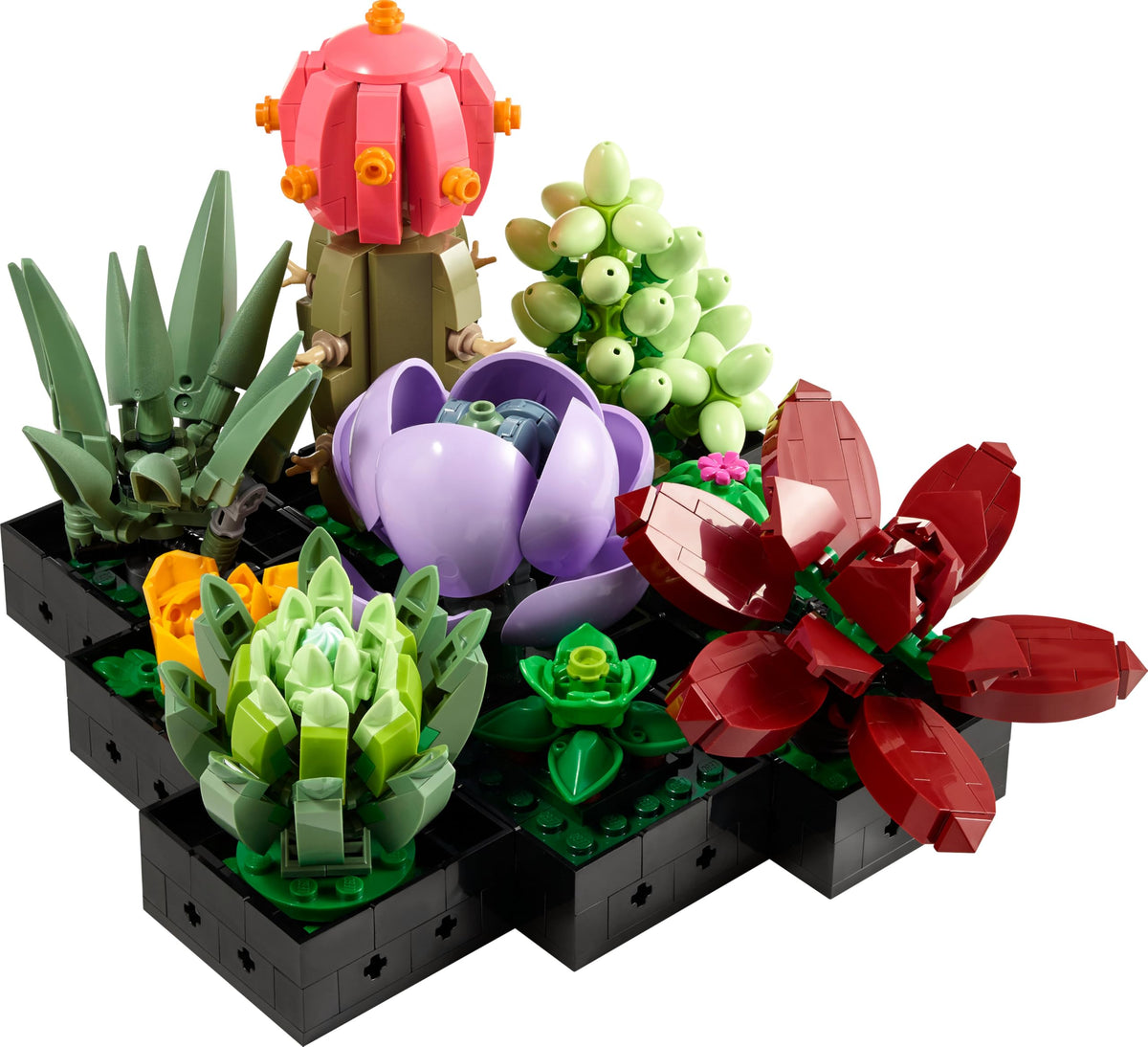 LEGO Botanicals Succulents - Artificial Flower Set for Adults - Flower Bouquet Building Set - Creative Hobby and Home Decor - Gift Idea for Women & Men - Botanic Collection (9 Plants) 10309
