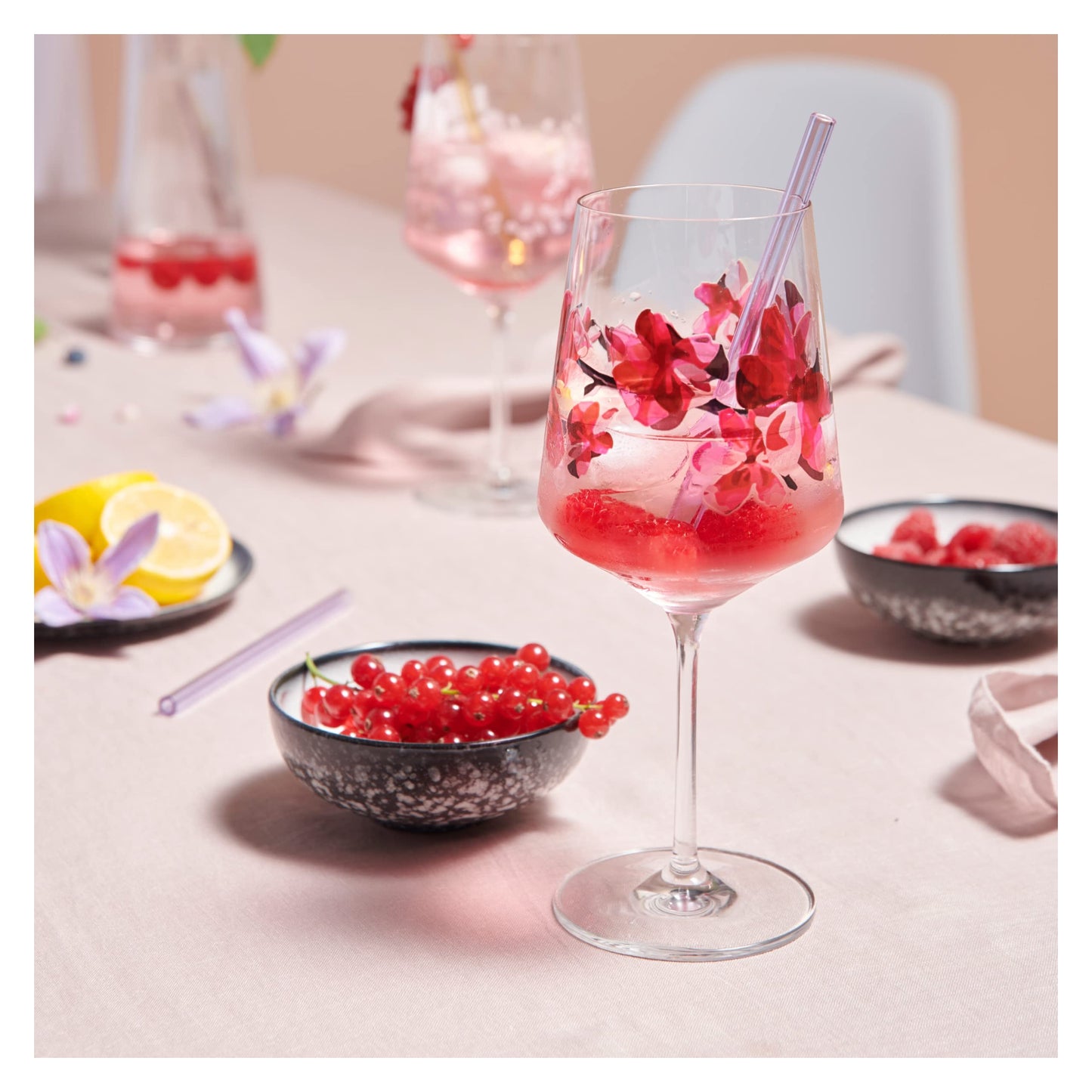RITZENHOFF 3461006 Aperitif Glass Sprizz Set of 2 500 ml - Sommersonett Series No. 11 + 12 - with Asian motif red - Made in Germany