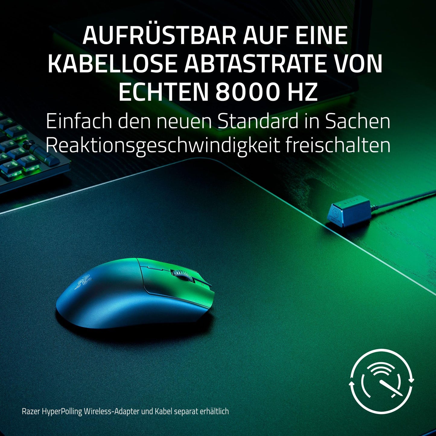 Razer Viper V3 HyperSpeed - wireless esports gaming mouse - Focus Pro 30K DPI sensor - up to 280 hours battery, mechanical mouse switches 2nd generation - wireless sampling rate 4000Hz - PC/Mac | Black - RZ01-04910100-R3M1
