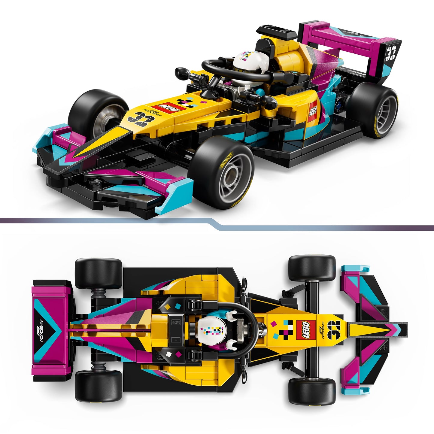 LEGO Speed Champions F1 ACADEMY racing car - toy model car - with Formula 1 racing driver minifigure - gift for girls, boys and adult fans aged 10 and over - 77258