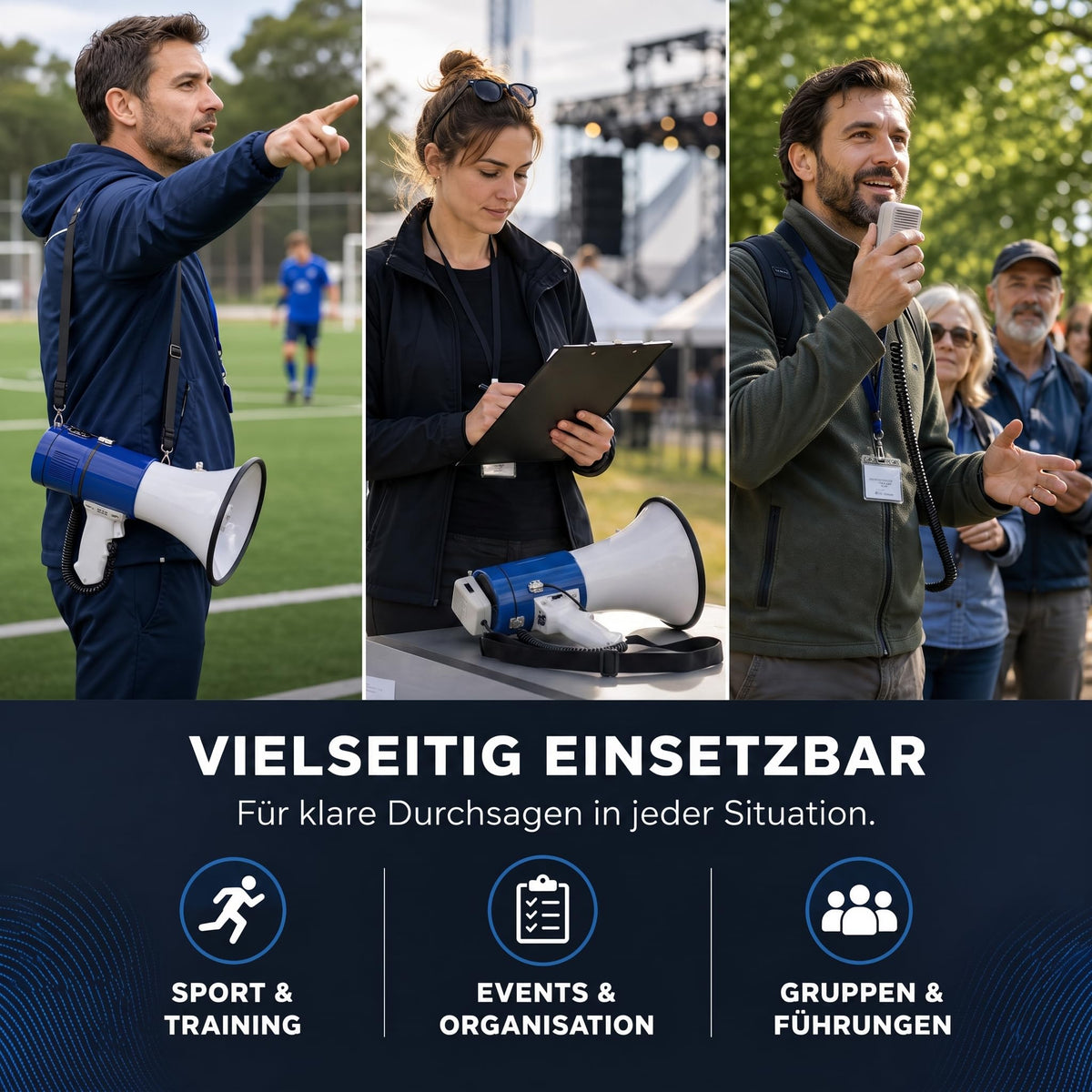 Nedis Megafon - Sirenă Poliție, Încurajare Sport, Megafon Copii - albastru-alb - MEPH200WT