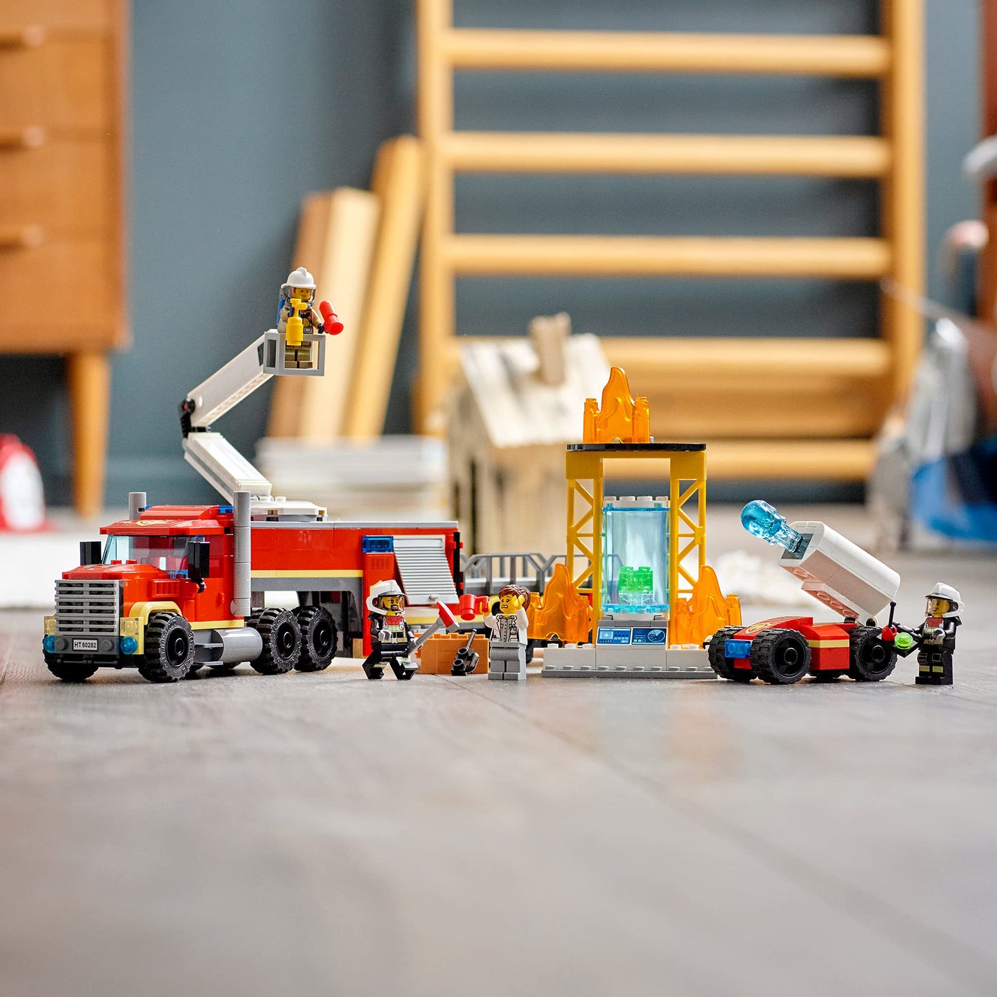 LEGO 60282 City Mobile Fire Department Operations Center with Toy Fire Engine, Fire Station for Boys and Girls Ages 6 and Up, Gift Set