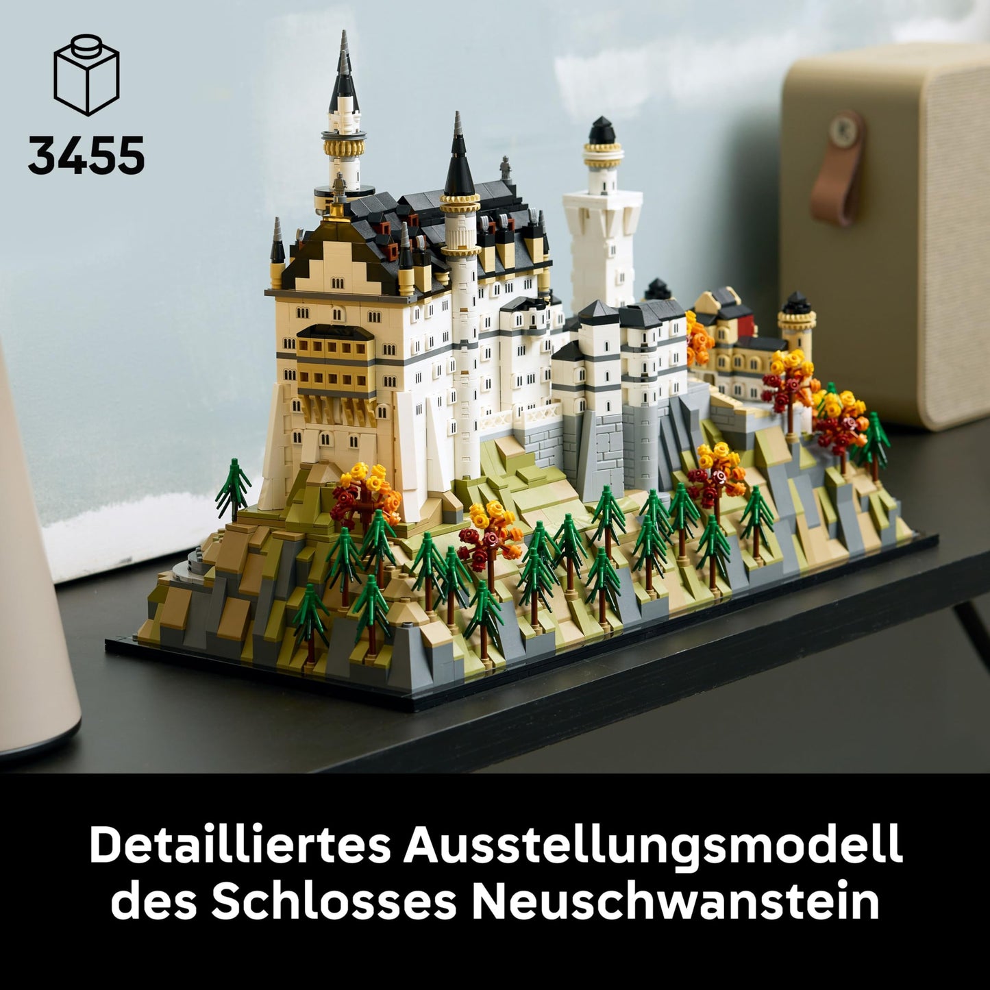 LEGO Architecture Neuschwanstein Castle - 3D puzzle for adults - model building with towers, courtyards & detailed interior - historical gift for fans - 21063