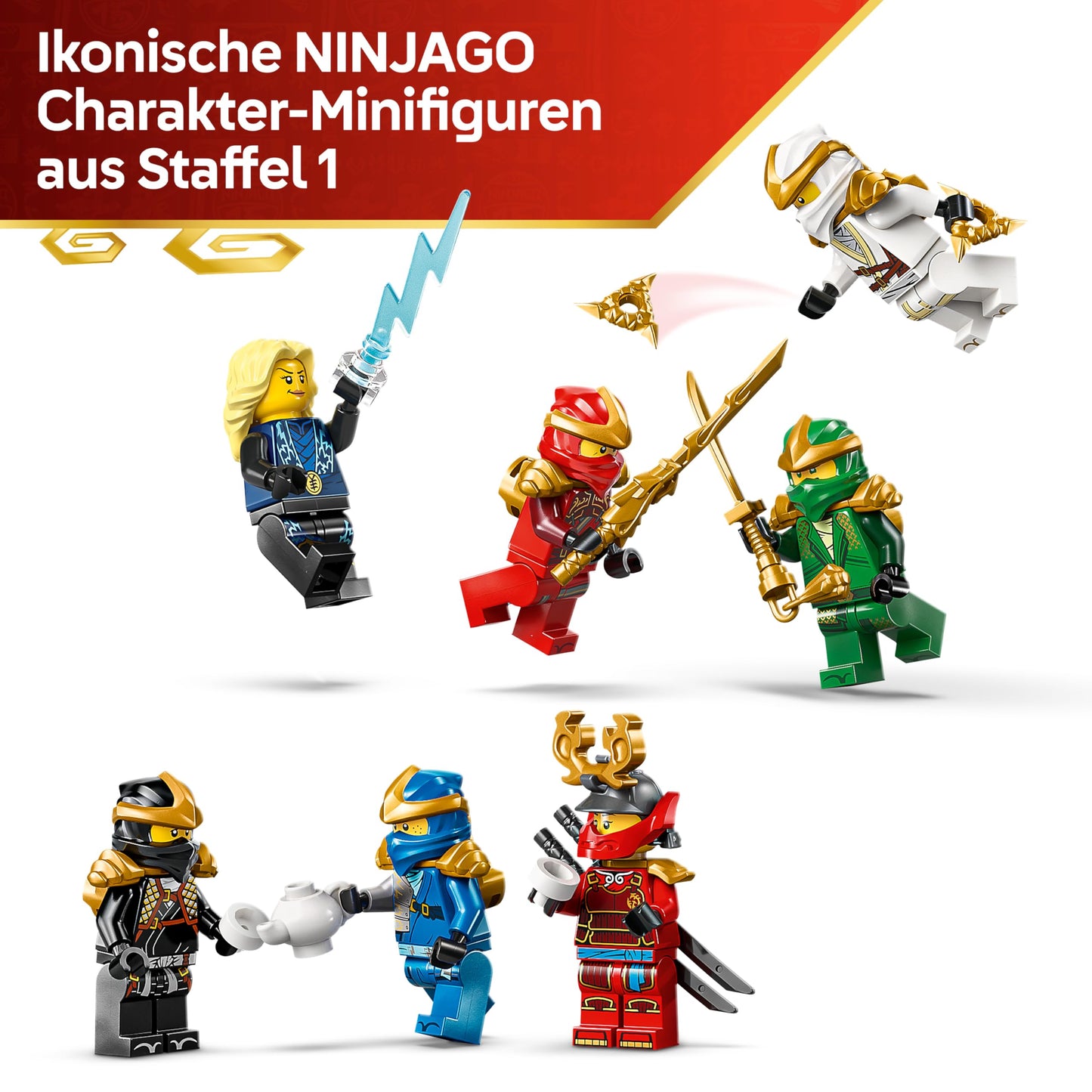 LEGO NINJAGO 15th anniversary: ninja characters to display - monastery toy with 8 collectible minifigures & swords - creative gift for boys aged 14 and over & adult fans - 71866