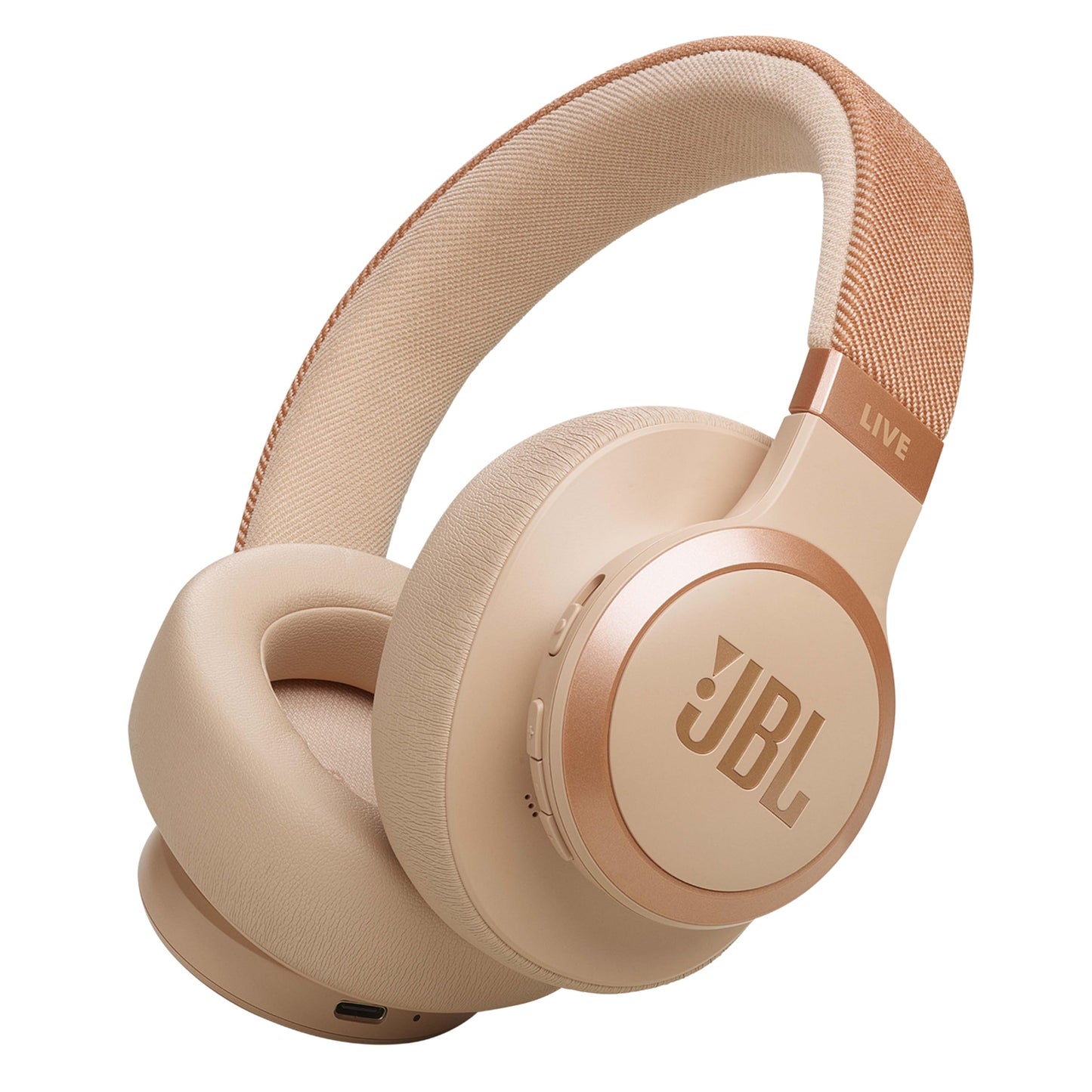 JBL Live 770 NC - Bluetooth over-ear headphones with adaptive noise canceling - Wireless earphones with JBL Signature Sound and voice assistant - Long music enjoyment for up to 65 hours - In sandstone - JBLLIVE770NCSAT