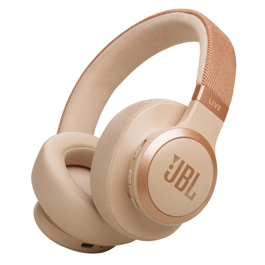 JBL Live 770 NC - Bluetooth over-ear headphones with adaptive noise canceling - Wireless earphones with JBL Signature Sound and voice assistant - Long music enjoyment for up to 65 hours - In sandstone - JBLLIVE770NCSAT