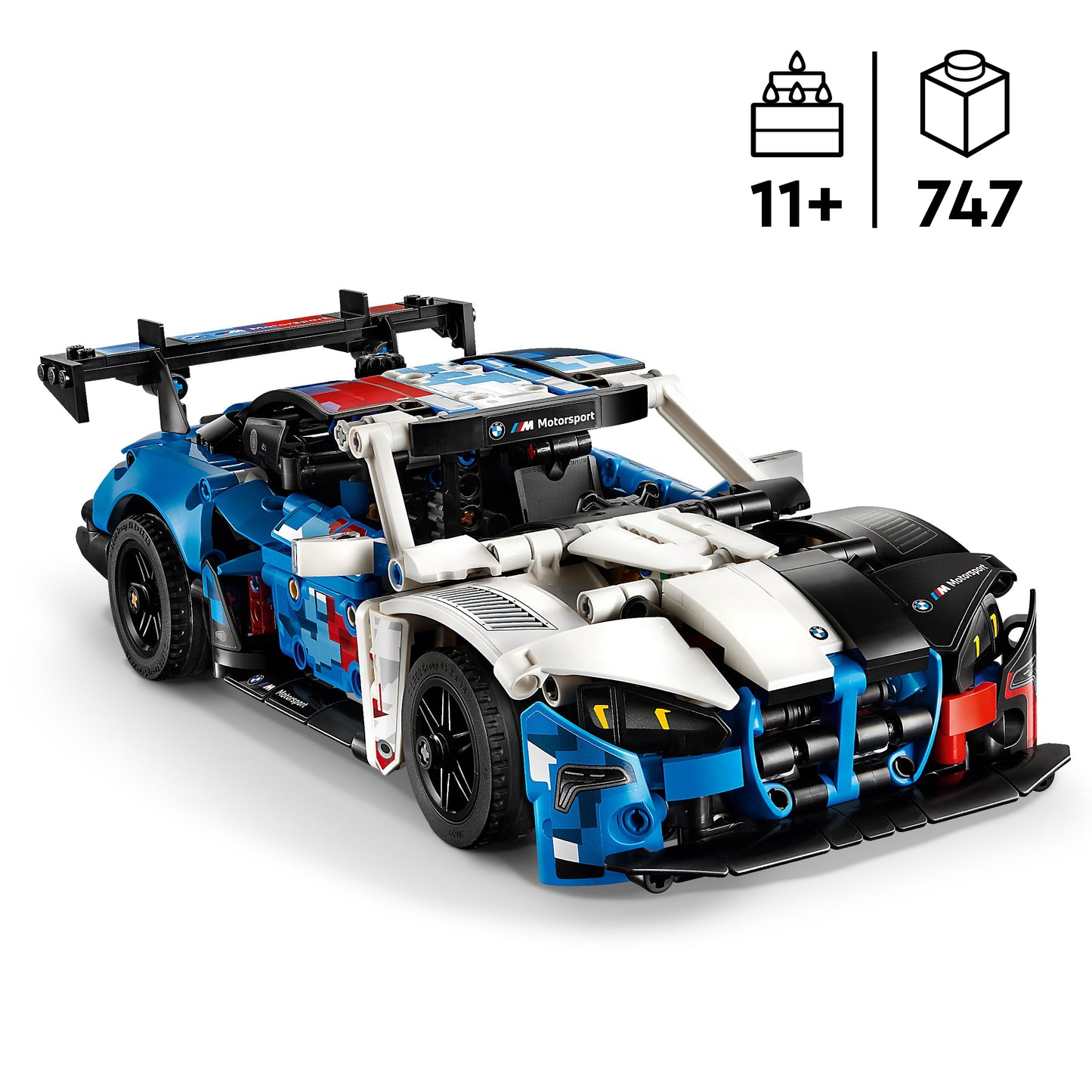 LEGO Technic BMW M4 GT3 EVO racing car - model kit with V6 engine, steering and opening doors - gaming gift for boys aged 11 and over & young motorsport fans - 42226