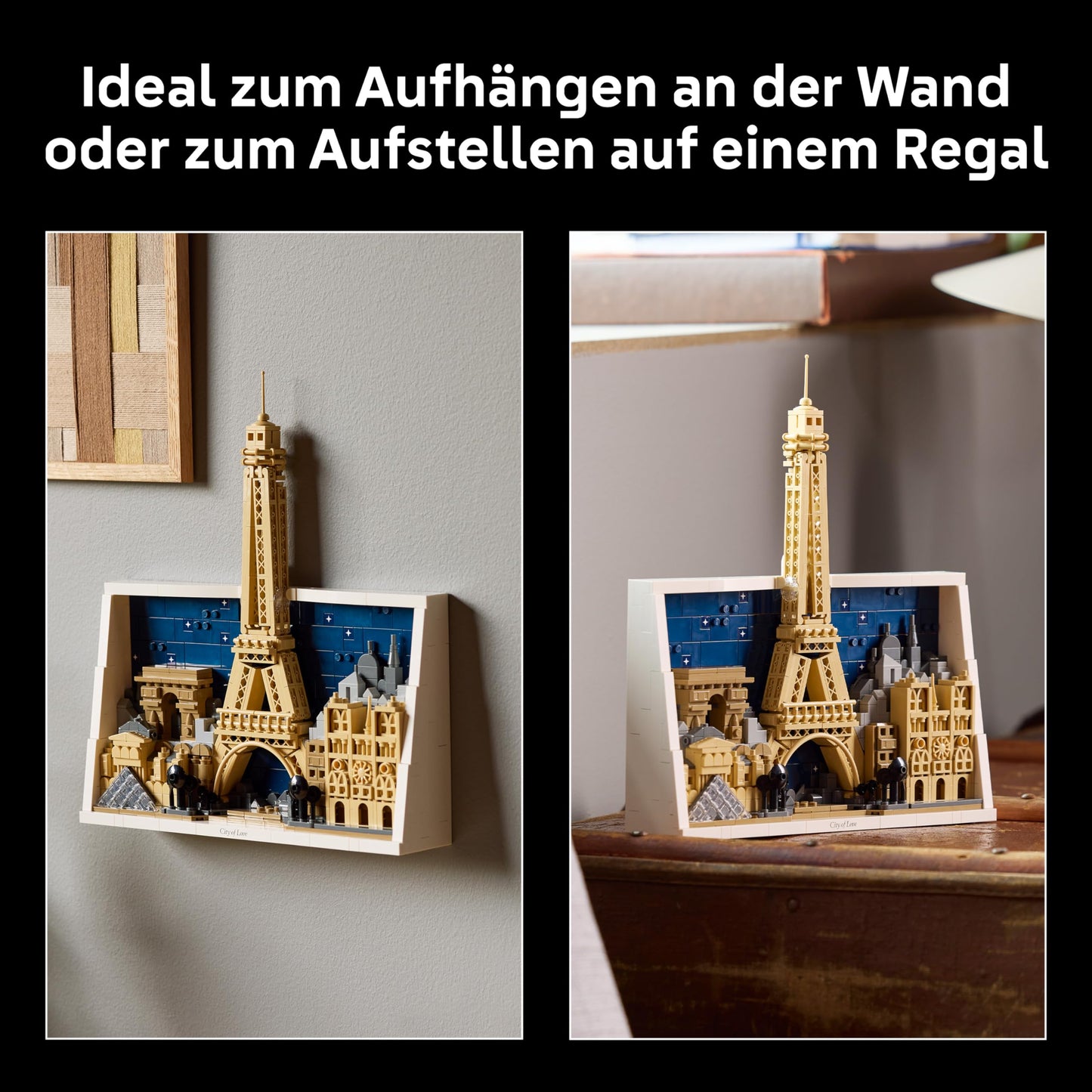 LEGO Architecture Paris - City of Love 3D puzzle - wall decoration as a craft set for building - DIY set for adults with Parisian landmarks such as the miniature Eiffel Tower - gift for men and women - 21064