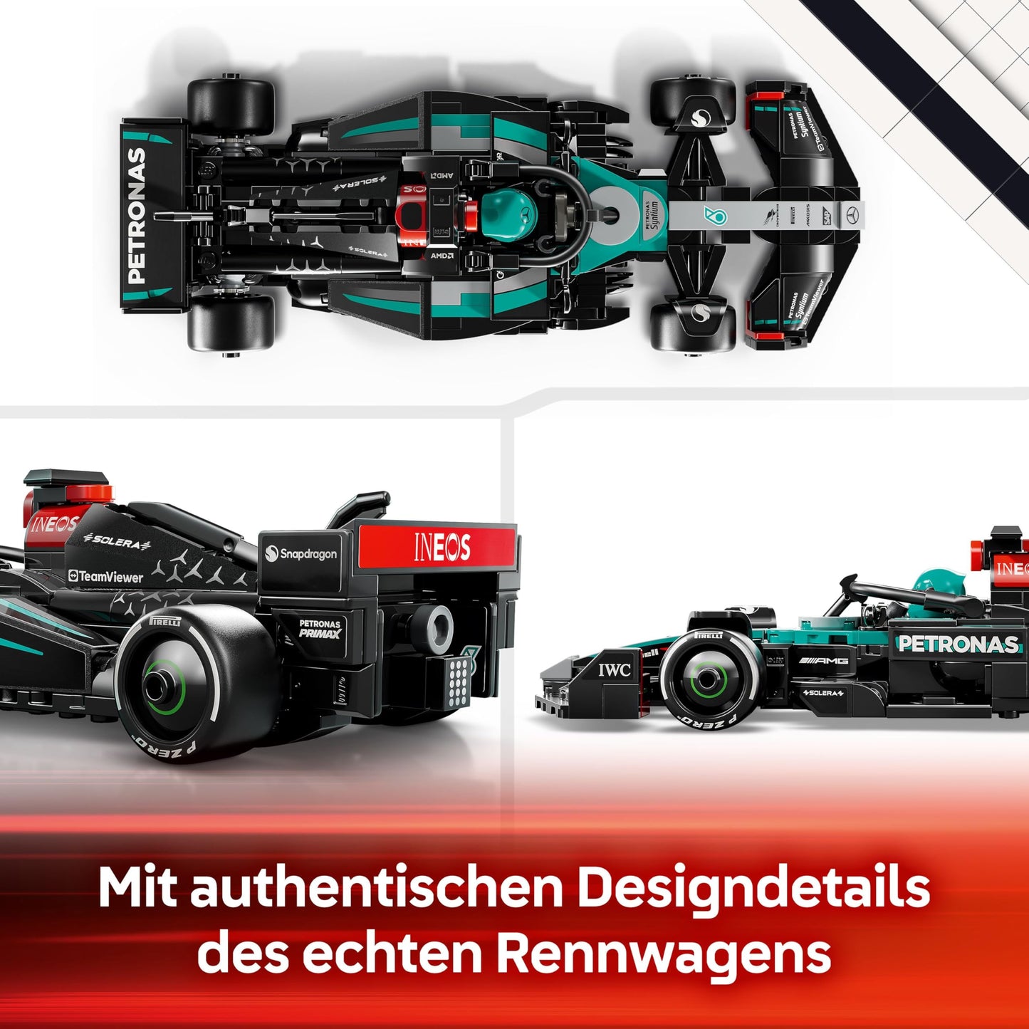 LEGO Speed Champions Mercedes-AMG F1 W15 racing car - toy with Formula 1 minifigure - model car for collecting and building - gift for boys and girls aged 10 and over or adult fans 77244