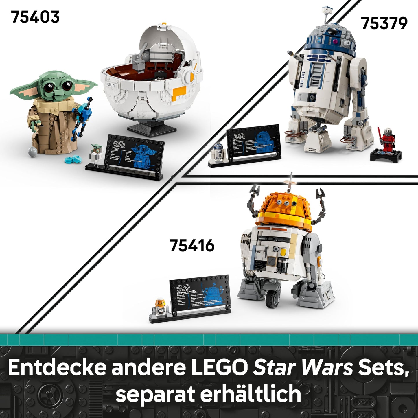 LEGO Star Wars 75416 Ahsoka Astromech Droid Chopper (C1-10P) Figure - Toy with movable head, removable arms and center wheel - Gift for Ahsoka fans, boys and girls aged 10 and up