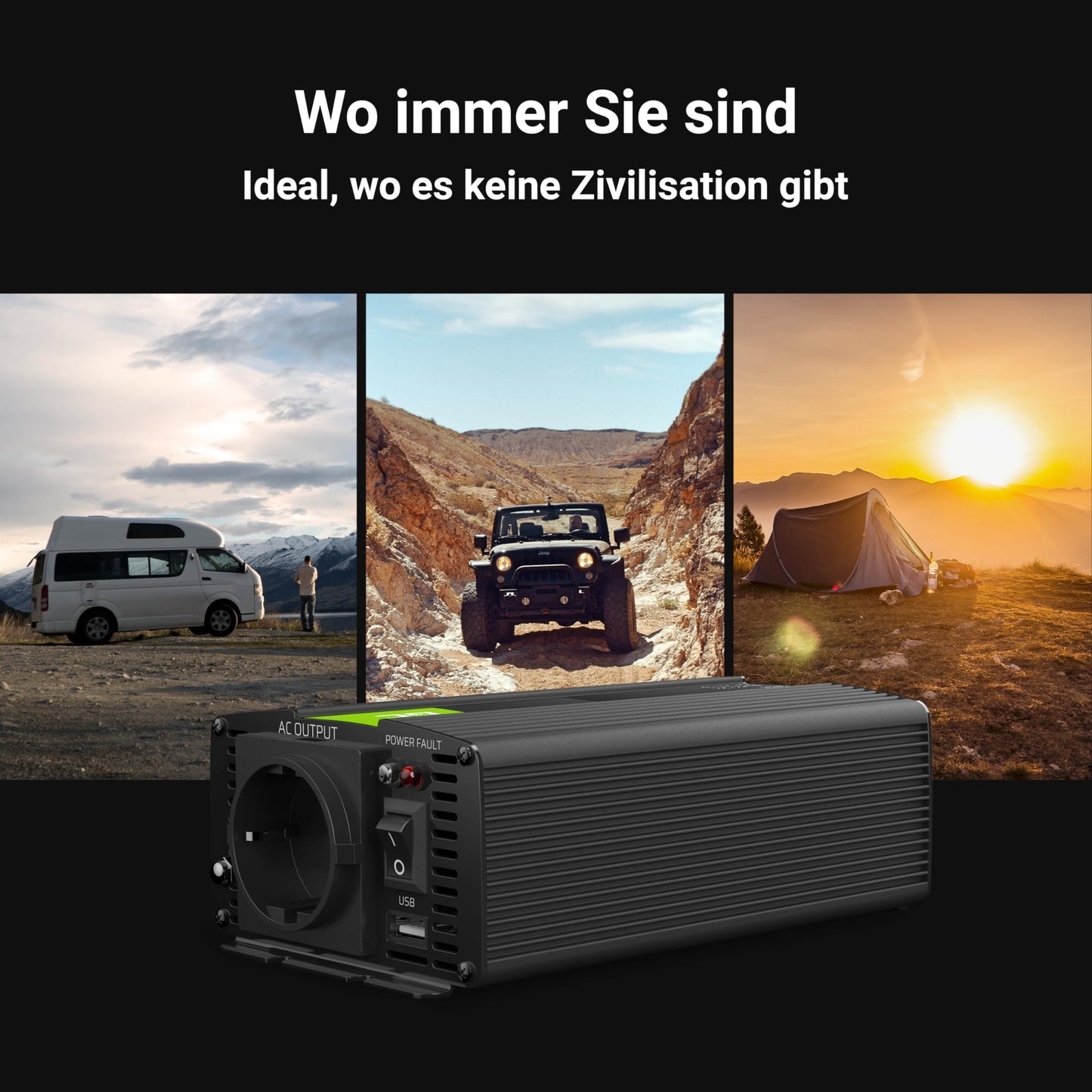 Green Cell 300W/600W 12V to 230V Pure Sine Volt Car Voltage Converter Inverter Converter Pure Sine Wave Power Solar Inverter DC AC Converter Current Converter Cigarette Lighter Socket - INV05DE