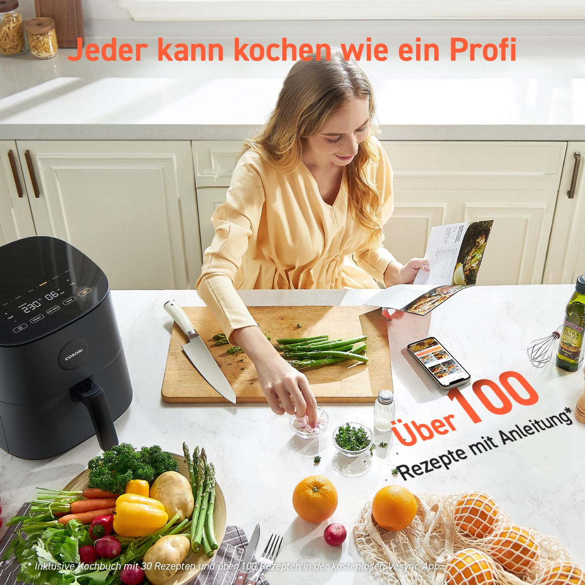 Cosori Airfryer, 4.7L 7-in-1 hot air fryer - ‎CAF-L501
