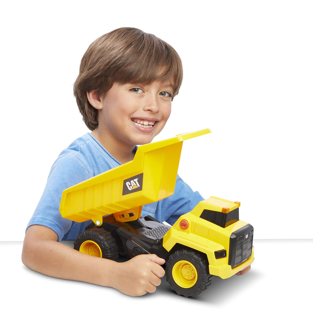 Caterpillar by Funrise 82266 Caterpillar Dump Truck, CAT Power Haulers Dump Truck Construction Vehicle, Yellow, Black