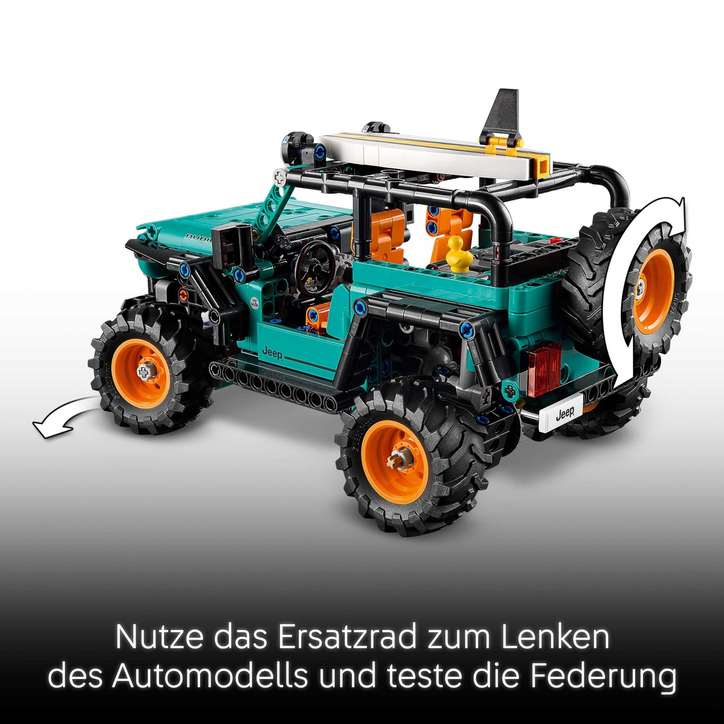 LEGO Technic Jeep Wrangler Rubicon off-road vehicle - off-road toy vehicle model building with V6 engine, steering and suspension - STEM birthday gift for boys aged 10 and over - 42227