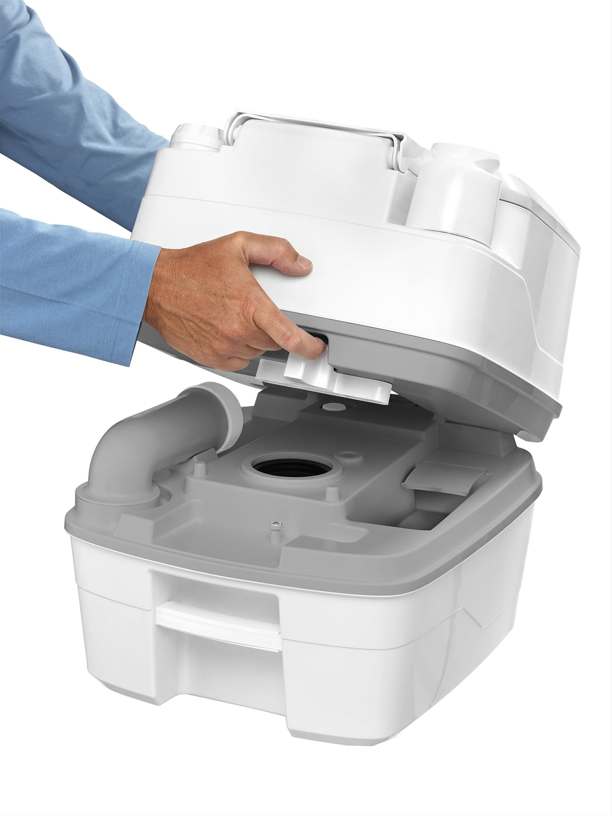 Thetford 92806 Porta Potti 345 Toaletă portabilă Qube, Alb-Gri, 330 x 383 x 427 mm