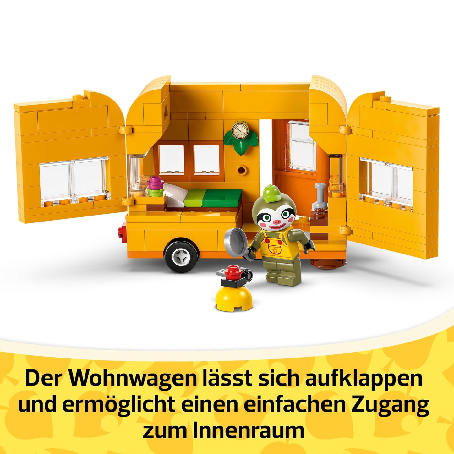 LEGO Animal Crossing Gerd's caravan & gardening, building set for role play, toy car for children, gift for girls and boys aged 7 and up, video game toy with animal figures 77054