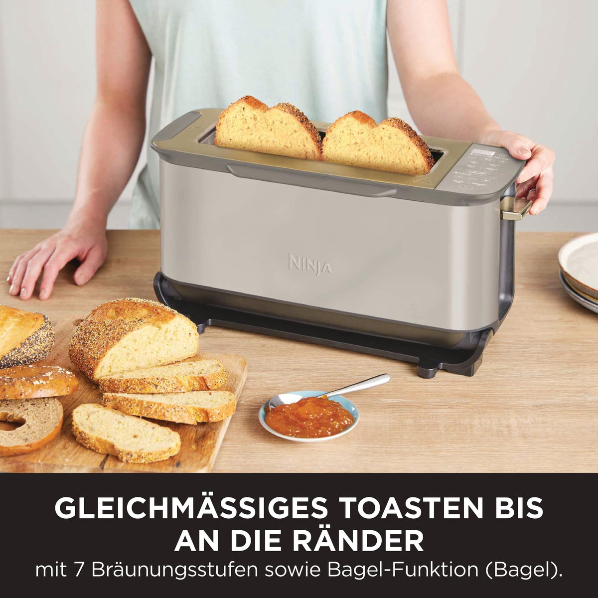 Ninja Foodi 3-in-1 Toaster, Elektrogrill cu capac, ST202EUSTGD