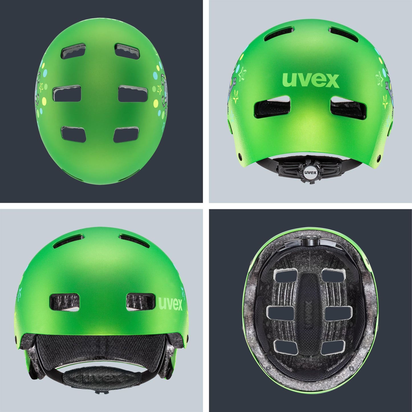 uvex Kid 3 cc - robust bicycle helmet for children - individual size adjustment - optimized ventilation - matt green - 55-58 cm - S4149050117