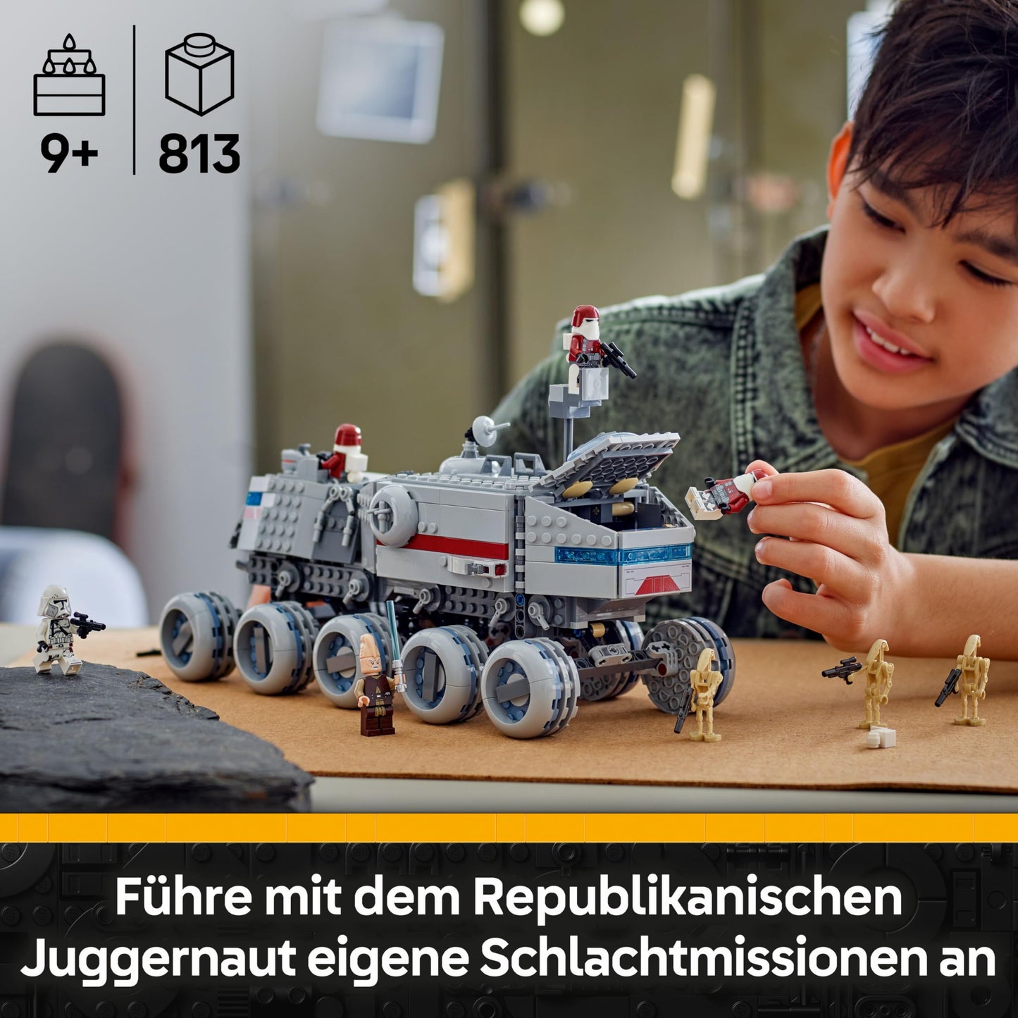 LEGO Star Wars: The Clone Wars Republican Juggernaut - toy with transport vehicle - building set with lightsaber - creative toy for children and adult fans - 75413