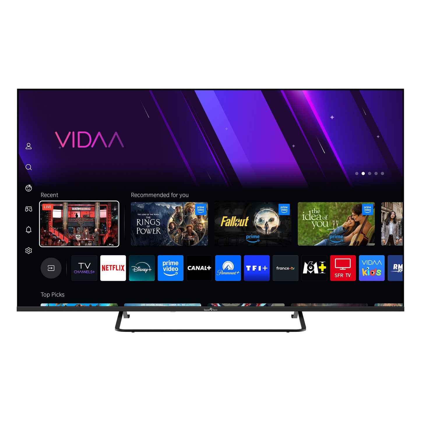 Smart Tech 50QV02K QLED TV 50 inch Smart TV VIDAA - HDR TV with 4K UHD resolution, Bluetooth and triple tuner (2026)