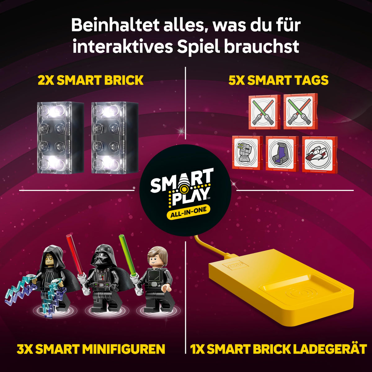 LEGO Star Wars SMART Play Bundle: Setul de duel din sala tronului & Setul A-Wing All-In-One 75427 & Setul compatibil Mos Eisley Cantina 75425 - Jucării interactive - Cadouri pentru băieți și fete de 9+ ani