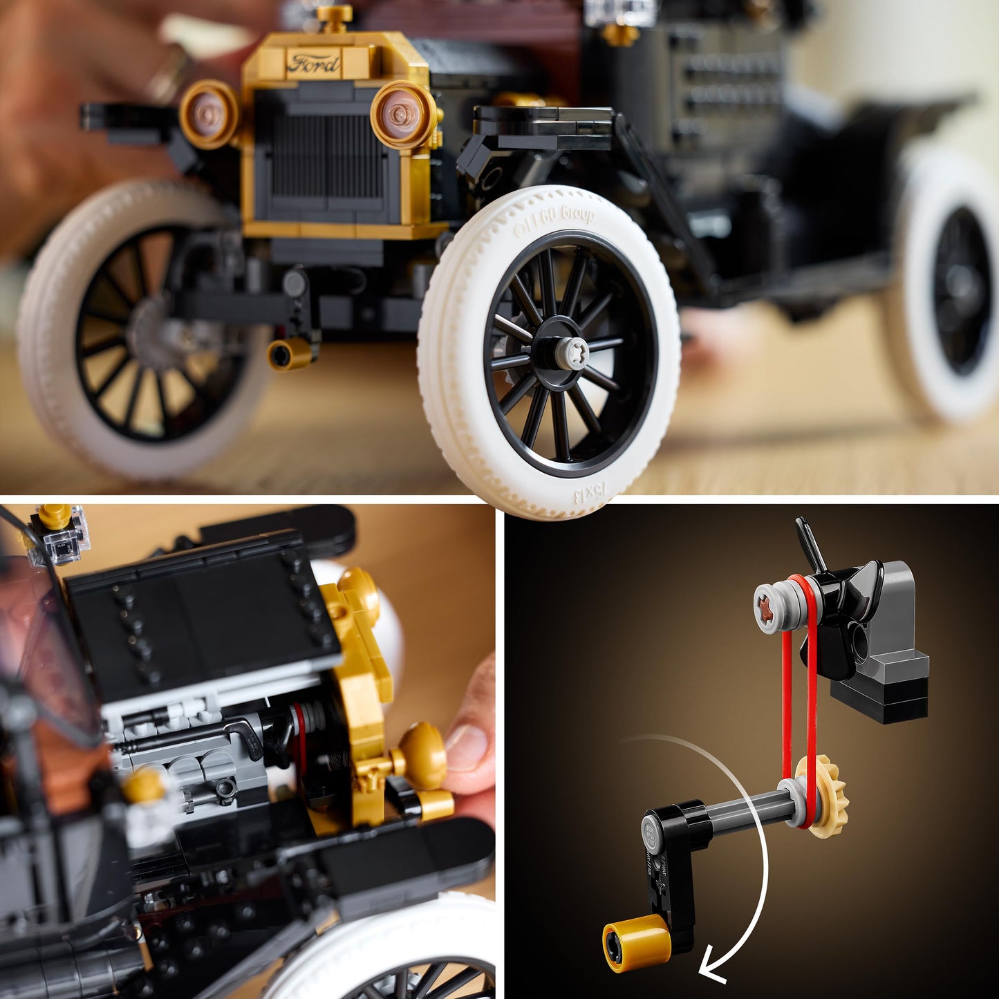 LEGO Icons Ford Model T - retro car model building for adults - collector's display set with fabric folding roof, high wheels and split windshield - gift for fans of classic vehicles - 11376