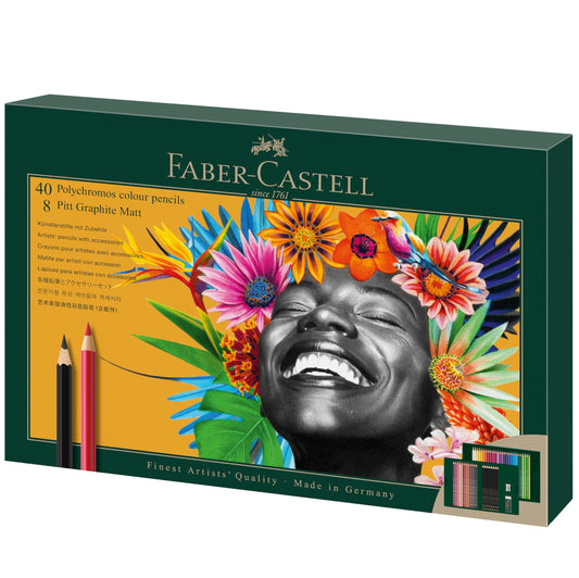 FABER-CASTELL - Drawing set Polychromos & Graphite Matt, 50 pieces - FC210054
