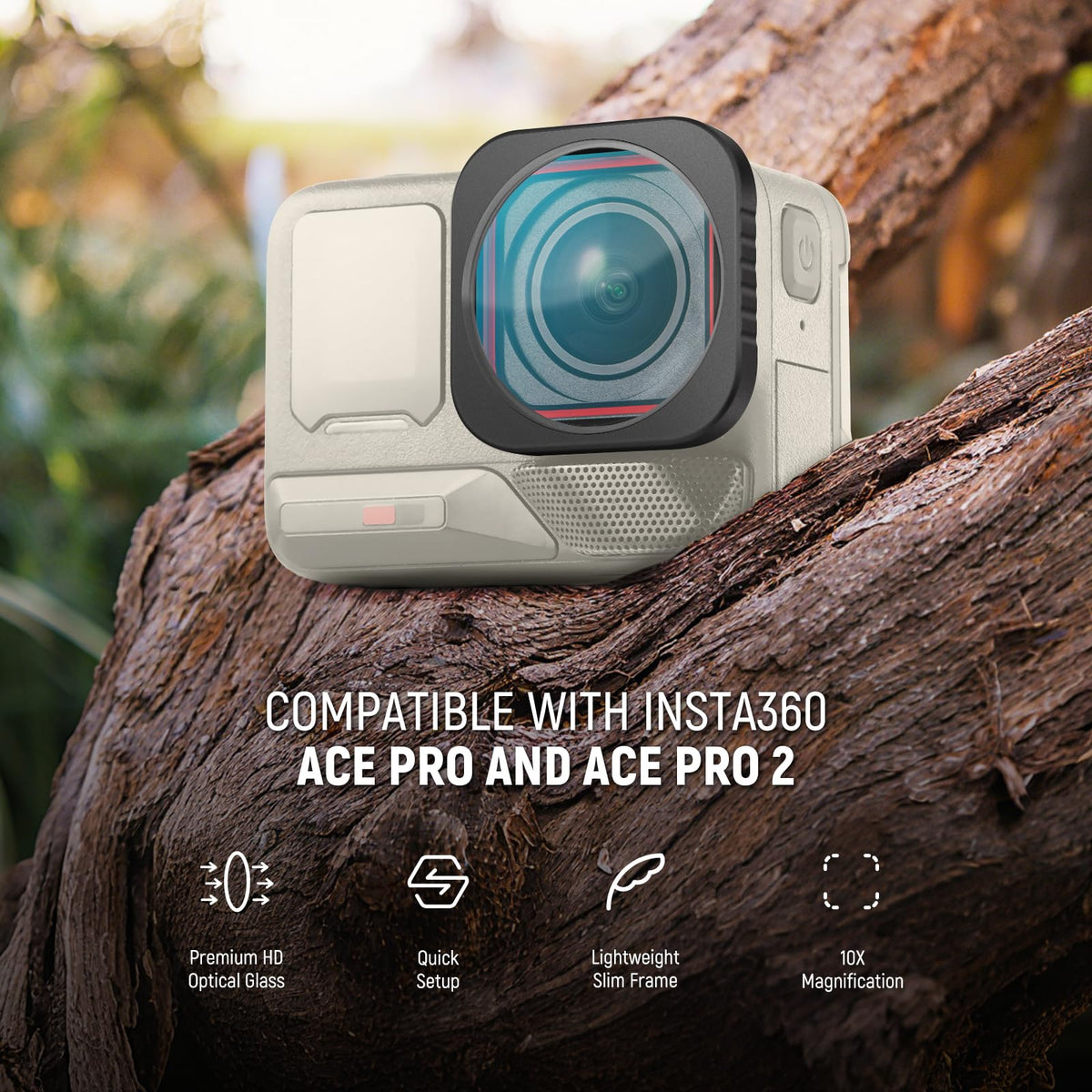 NEEWER 10X Makro Objektiv Kompatibel mit Insta360 Ace Pro/Ace Pro 2 Action Cam, Nicht kompatibel mit der aktualisierten Version des neu gestalteten runden achteckigen Objektivschutzes, LS-C40 - 10107112