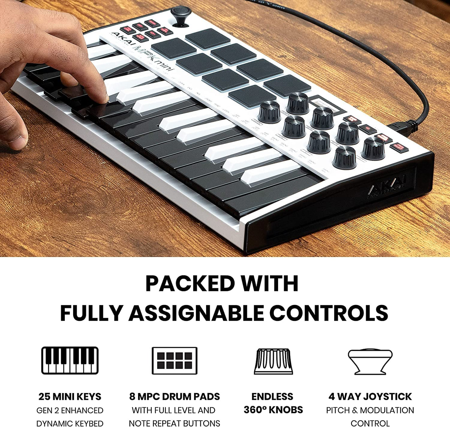AKAI Professional MPK Mini MK3 White and M-Audio HDH40
