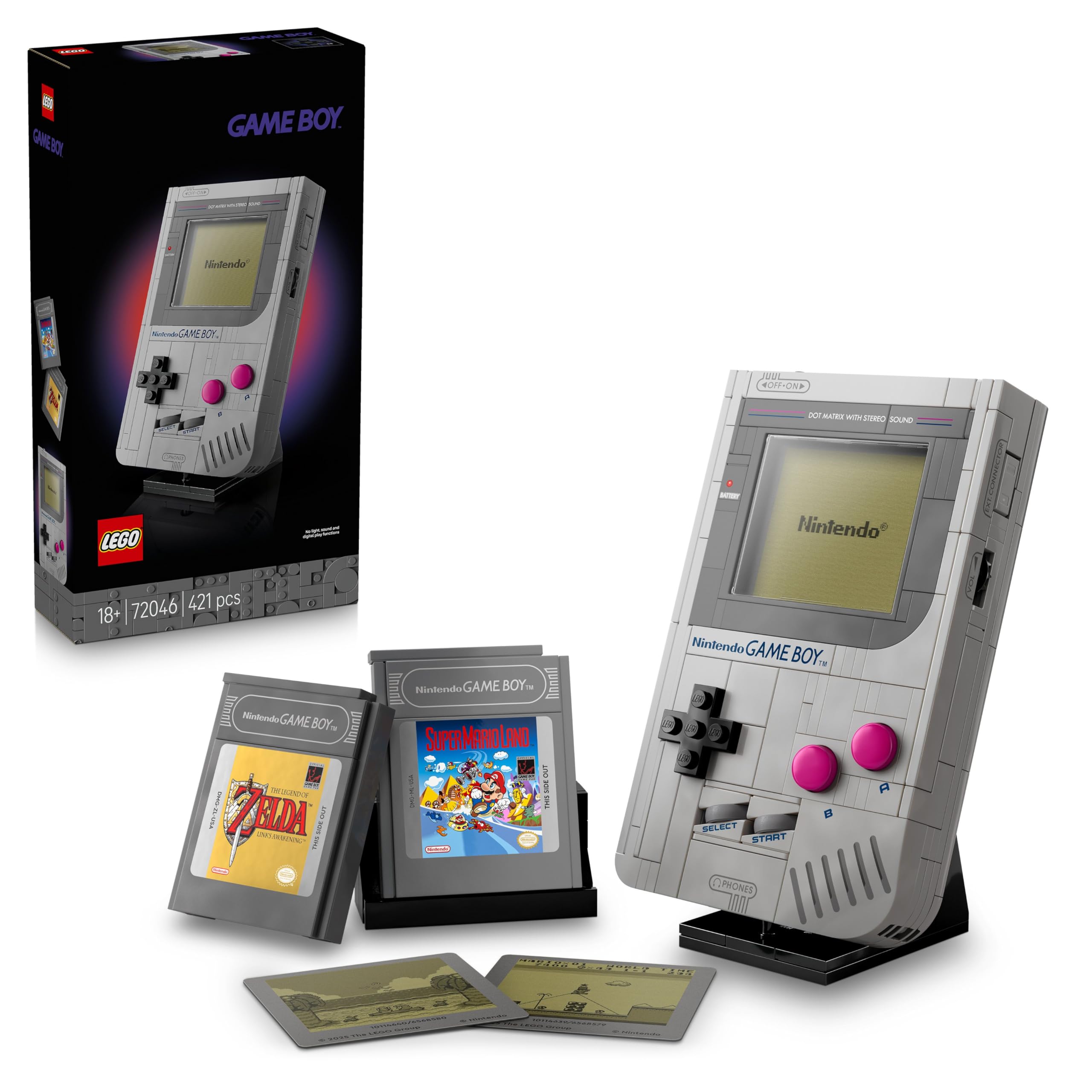 LEGO Super Mario Game Boy - model building for adults - Nintendo model with 2 game modules including Zelda and stand - retro gift for gaming fans - 72046