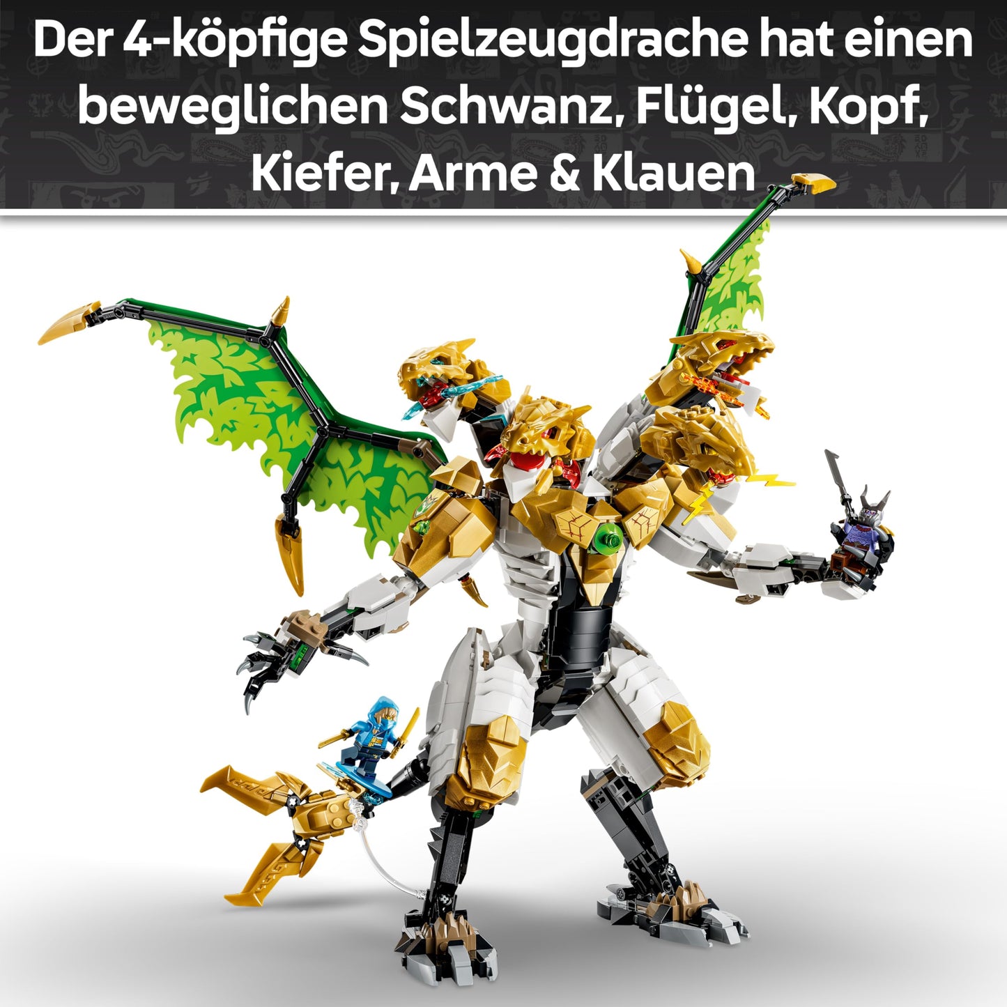 LEGO NINJAGO Duel with the Ultra Dragon - Toy with 4-headed action figure, snake & 4 minifigures with katanas - Children's room decoration - Gift for boys aged 12 and over and teenage fans - 71872