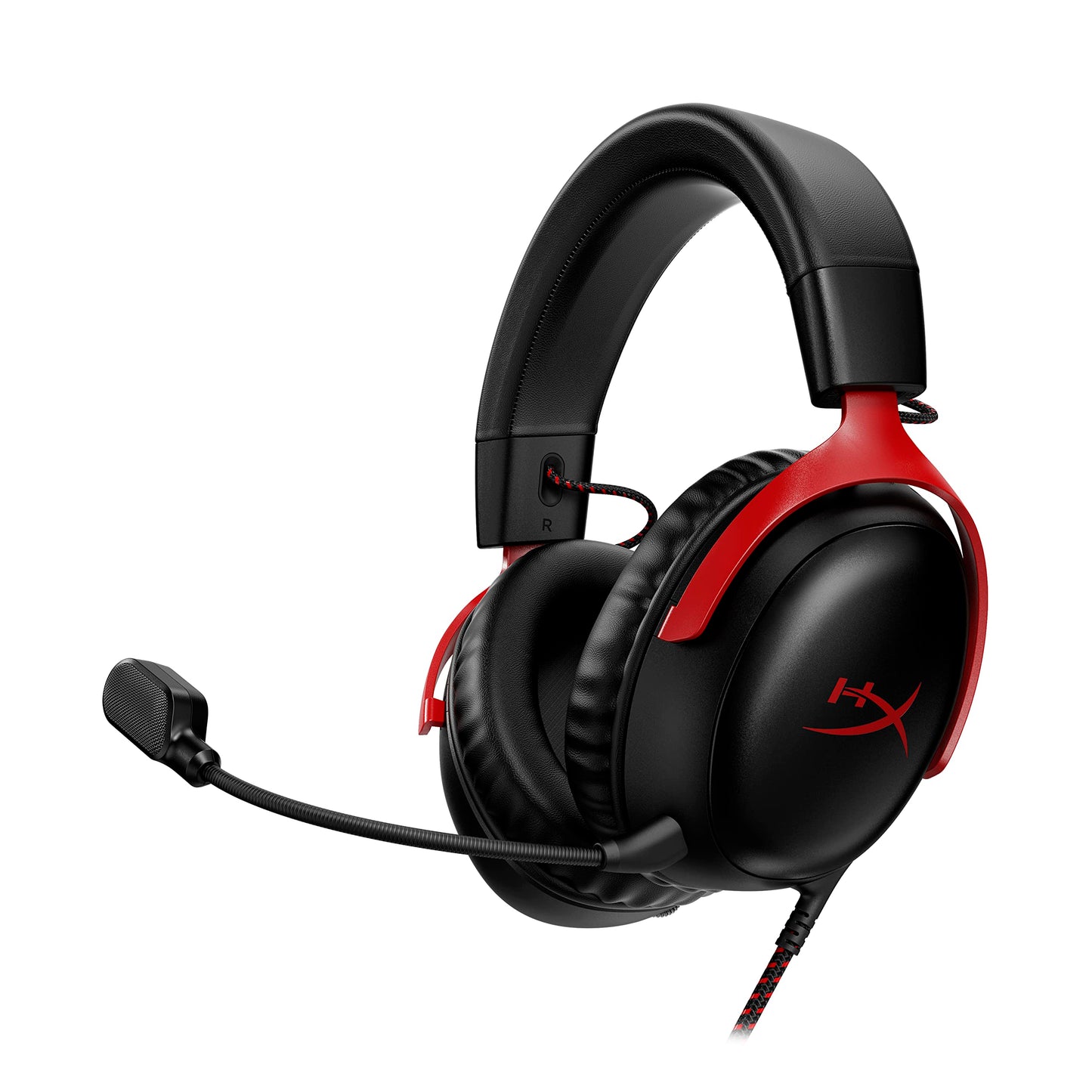 HyperX Cloud III Wired Gaming Headset - 53mm Driver, Memory Foam, DTS, Noise Canceling Microphone, USB-C/USB-A/3.5mm, for PC, PS5, PS4, Xbox, Switch, Mac - Black/Red - 727A9AA