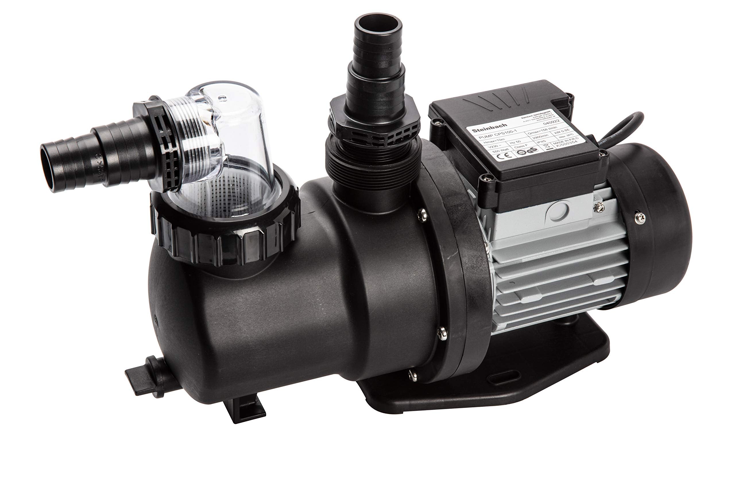 Steinbach filter pump SPS 100-1, self-priming, 230 V/550 W, Q= 158 l/min, max. pump height 10 m, 040922