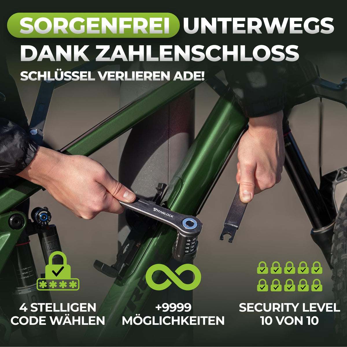 TITANLOCK Folding Bike Lock [NEW MOUNT] Theft-proof - 2