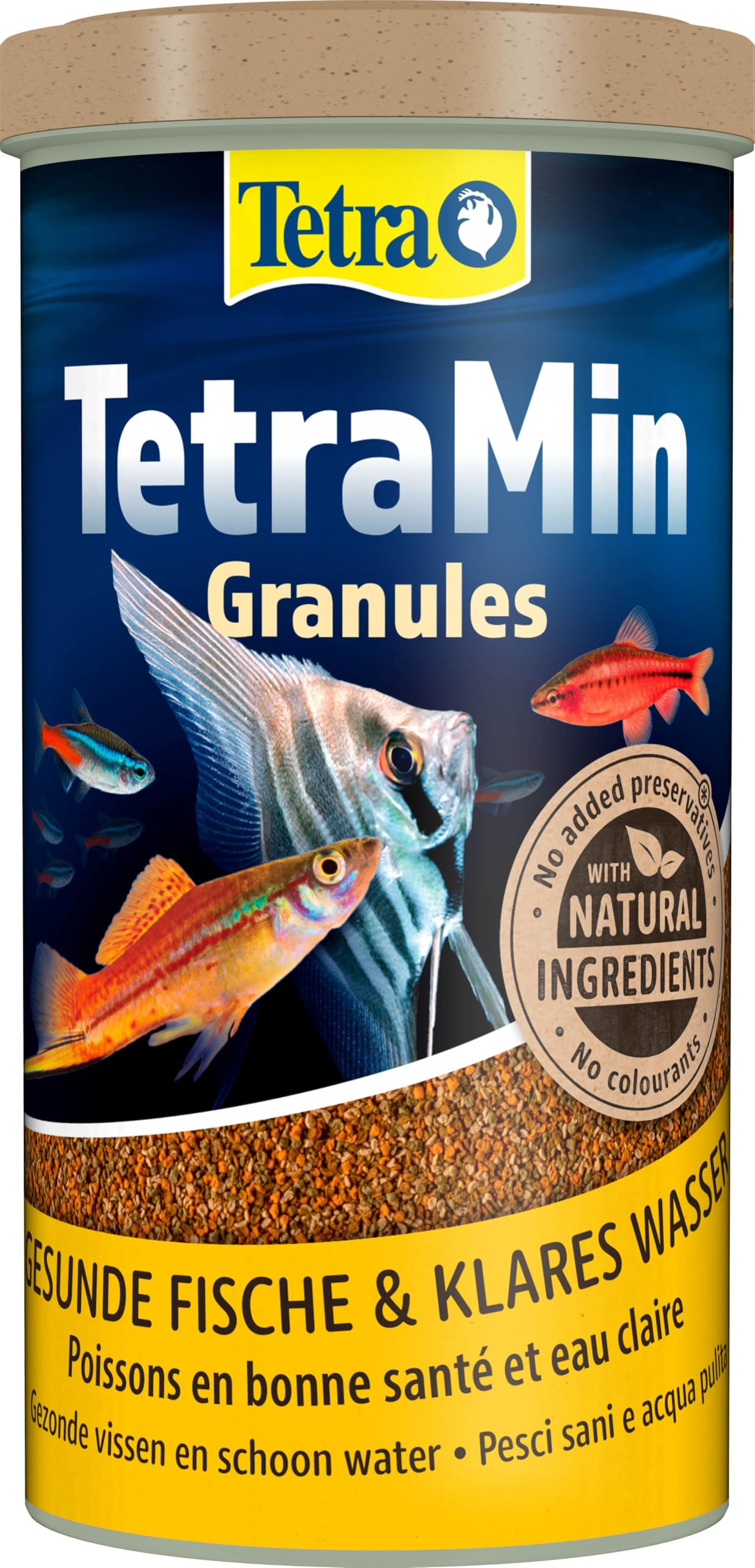 TetraMin Granules - slowly sinking fish food, ideal for fish in the middle water layer of the aquarium, 1 liter can - 4004218254350