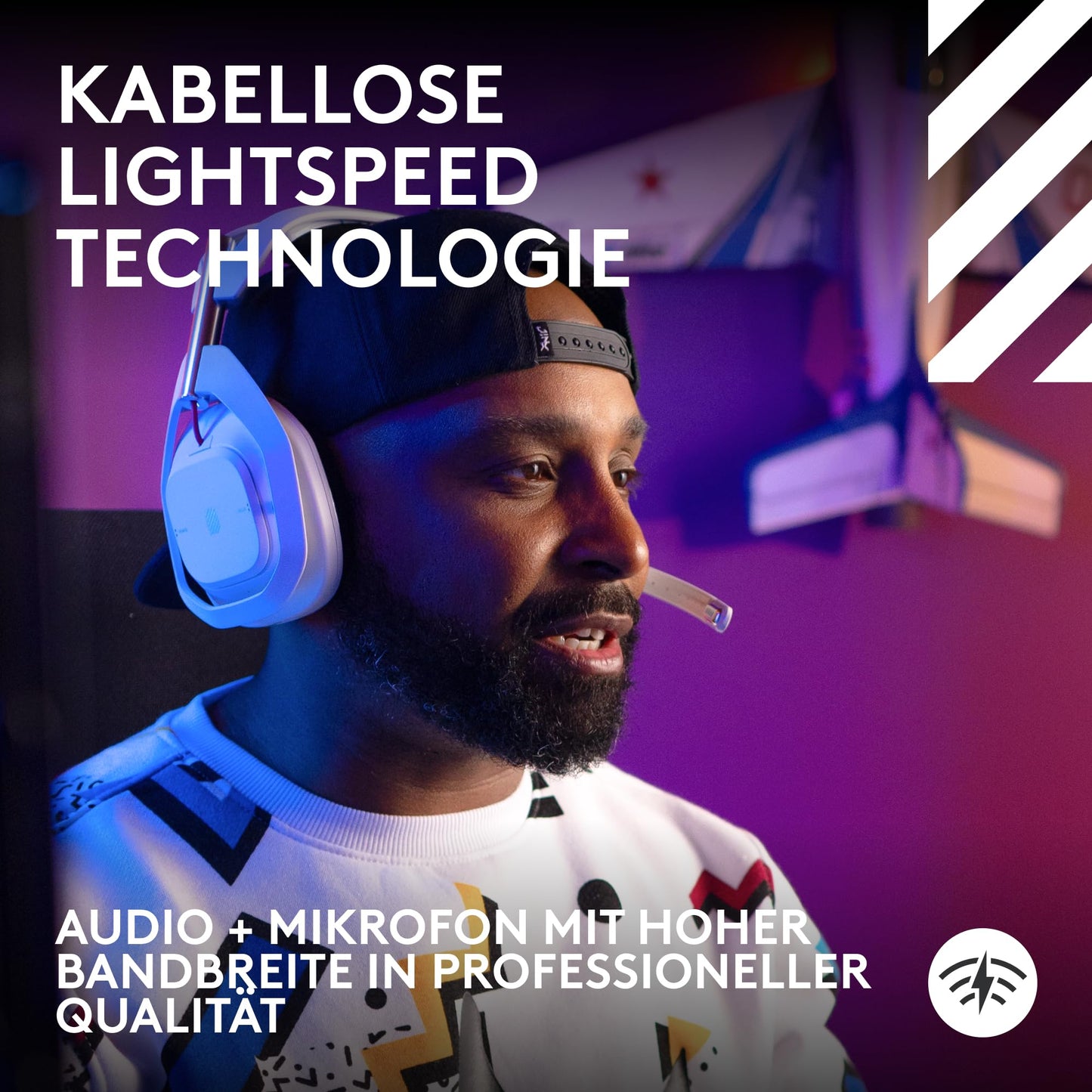 Logitech G Astro A50 LIGHTSPEED Wireless Gaming Headset + Base Station (Gen 5), PRO-G GRAPHENE, 3-System Switching, USB-C for Xbox, PS5, PC/Mac or Nintendo Switch & Switch 2, Bluetooth - White - 939-002230