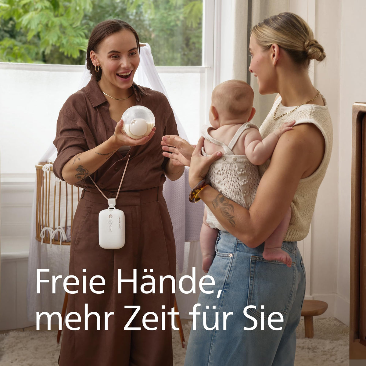 Philips AVENT hands-free double collection cups, ultra-lightweight and transparent collection cups for the electric breast pump, 4 breast shields (2 x 21 mm, 2 x 24 mm), 2 x 19 mm inserts, SCF439/01