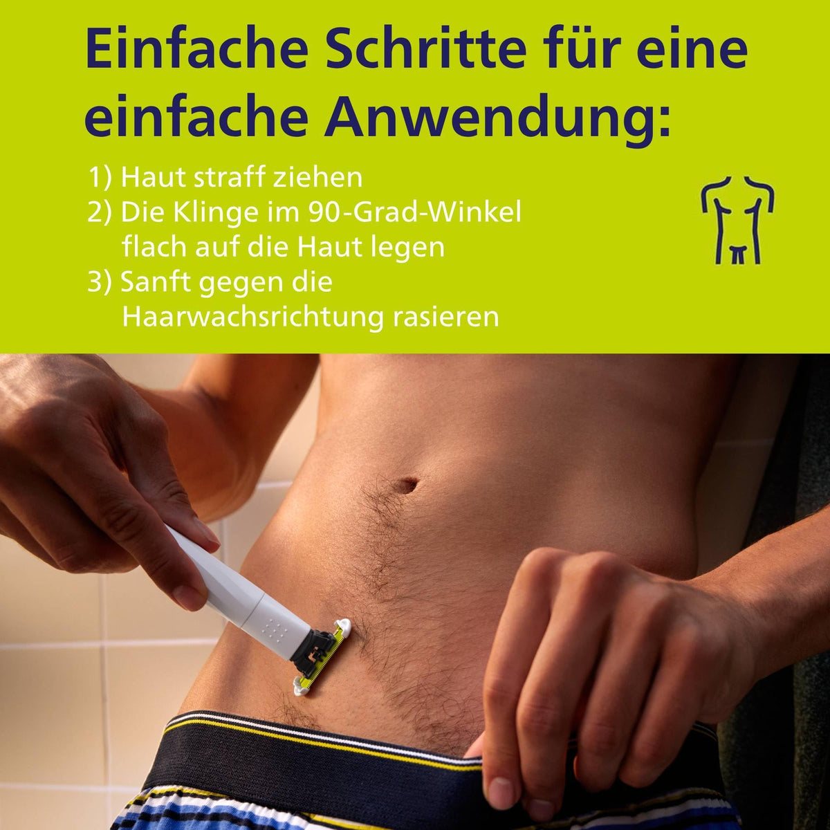 Philips OneBlade Intimate, pentru epilare intimă, tăiere și ras cu protecție suplimentară pentru piele, pentru o rasare temeinică și plăcută – fără a rade complet, model QP1924/30