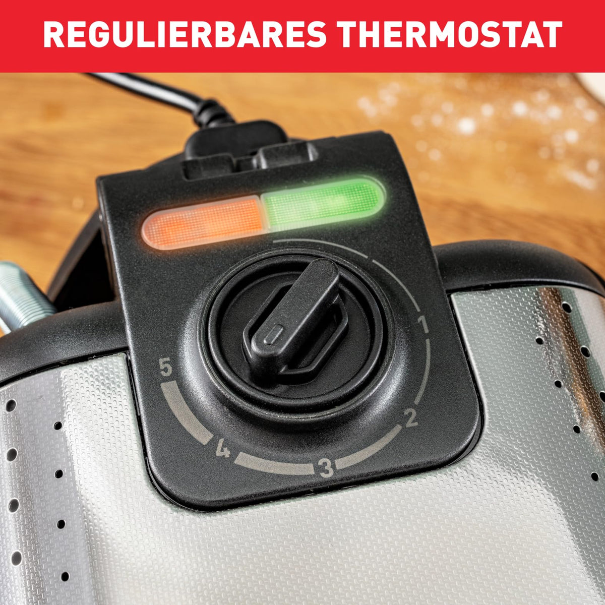 Tefal King Size Waffeleisen WM756D, aparat de făcut vafe dublu pentru 2 vafe belgiene, funcție de rotire, plăci cu strat antiaderent, vafe groase, regulator de temperatură, curățare ușoară, 120W, 1L [Clasa energetică A+]