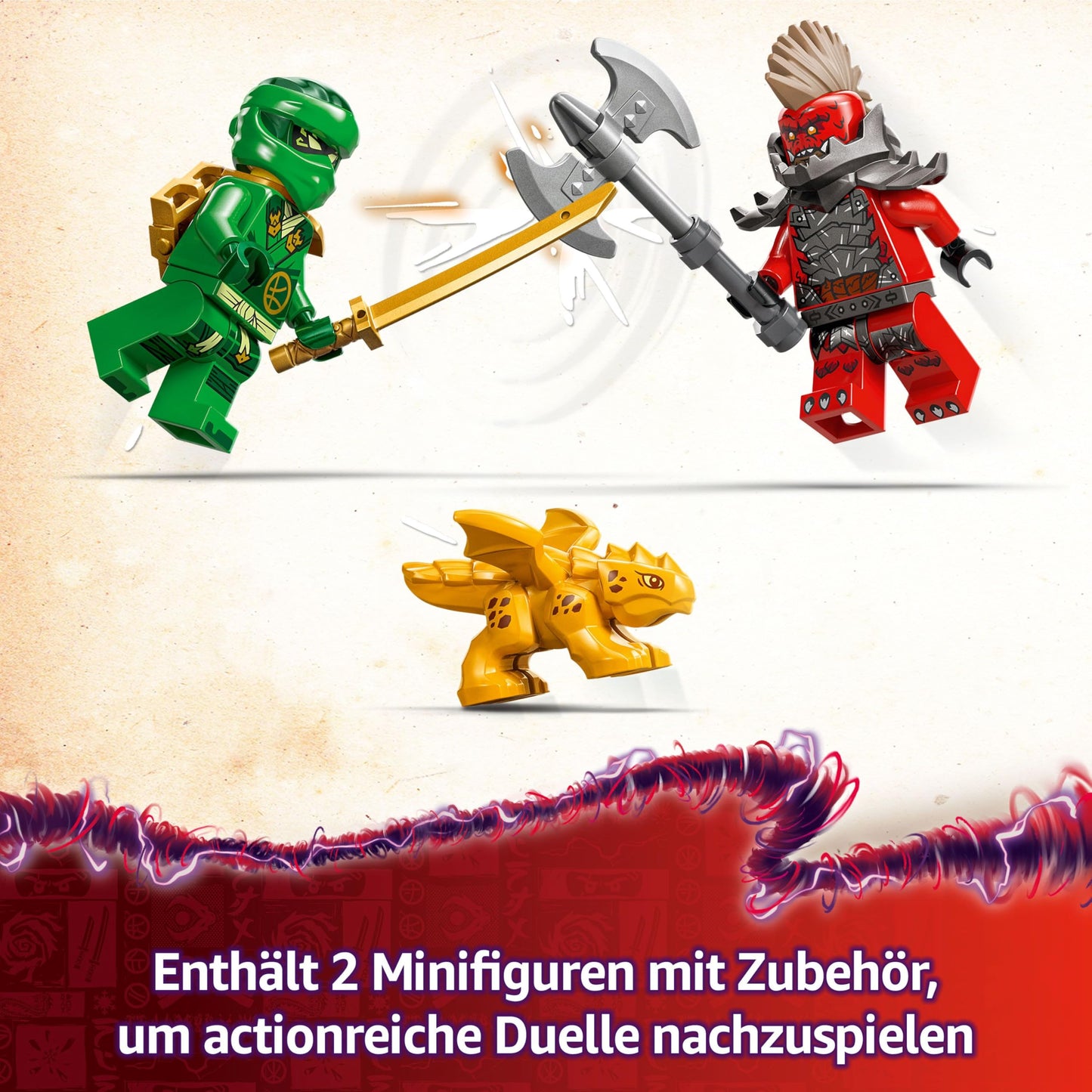 LEGO NINJAGO Lloyd's green forest dragon - toy dragon with 2 minifigures - dragon figure with movable tail, neck, legs and wings - gift idea for boys and girls aged 6 and over 71829