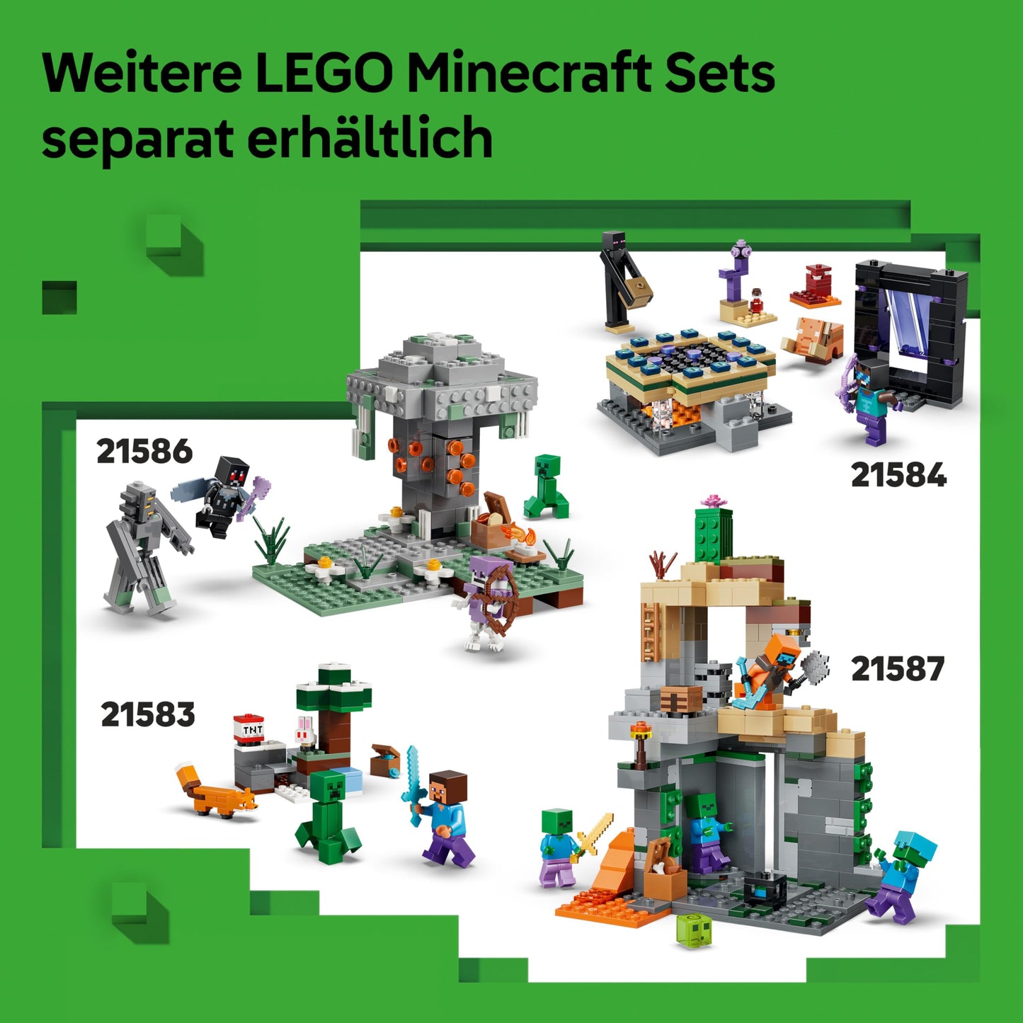 LEGO Minecraft Chicken Farm - Building toy with chicken fan minifigure, baby zombie and fox figures - Set with Minecraft figure - Gamer gift for boys and girls aged 7 and up - 21585