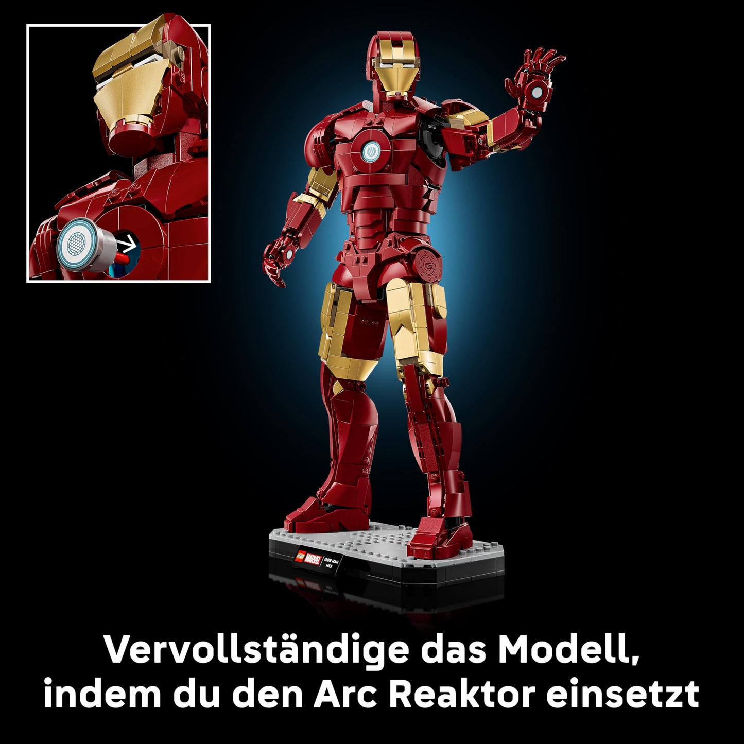 LEGO | Marvel Iron Man Mark 3 Collector's Edition - Avengers Building Set for Adults - Model Building with Minifigure, Stand and Nameplate - Creative Gift for Men, Women and All Fans - 76344