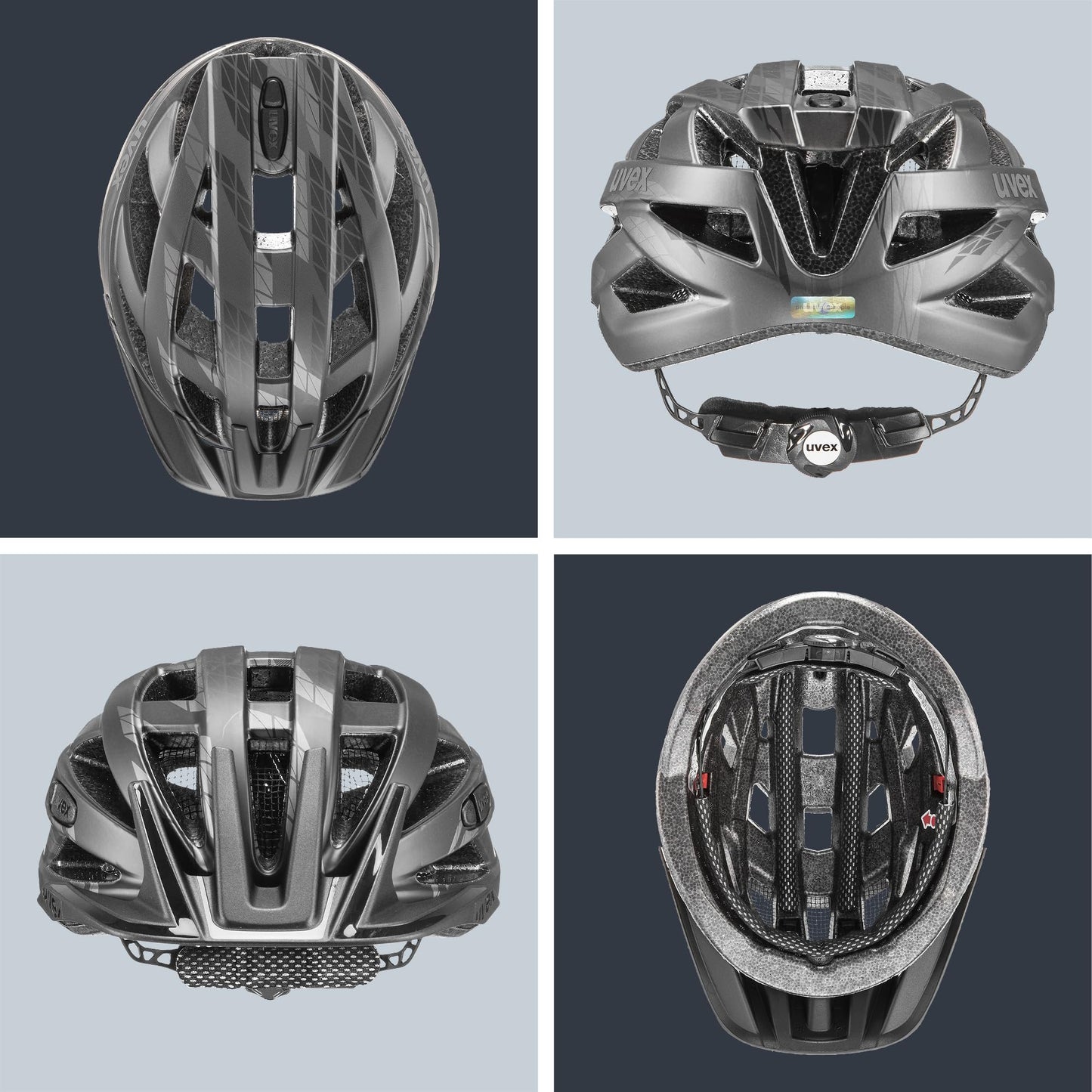 uvex i-vo cc bicycle helmet, black smoke matt, 56-60 cm - S413423