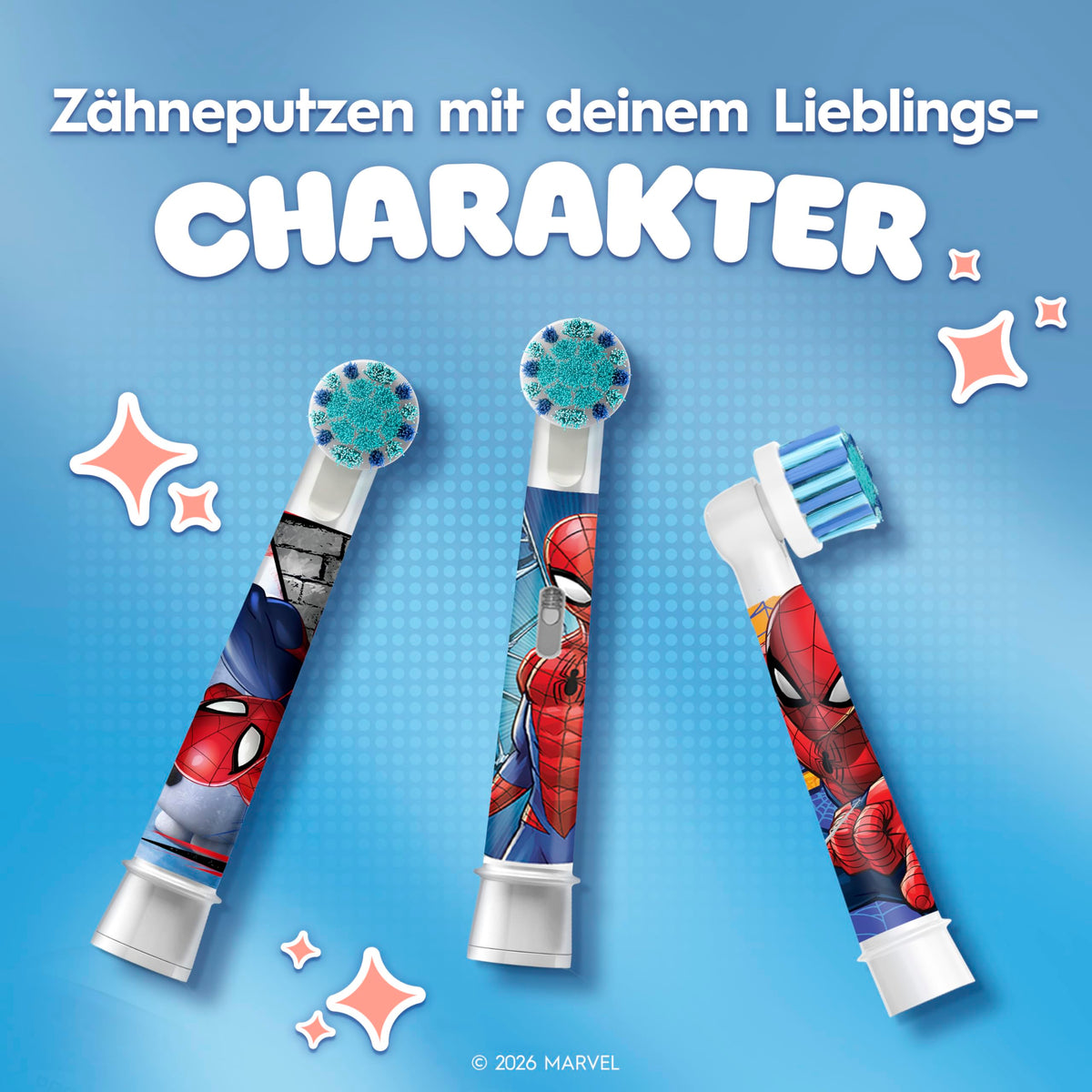 Oral-B Replacement Brushes Pro Kids 3+ Marvel Spiderman, White, 12 Pieces - 8006540773390