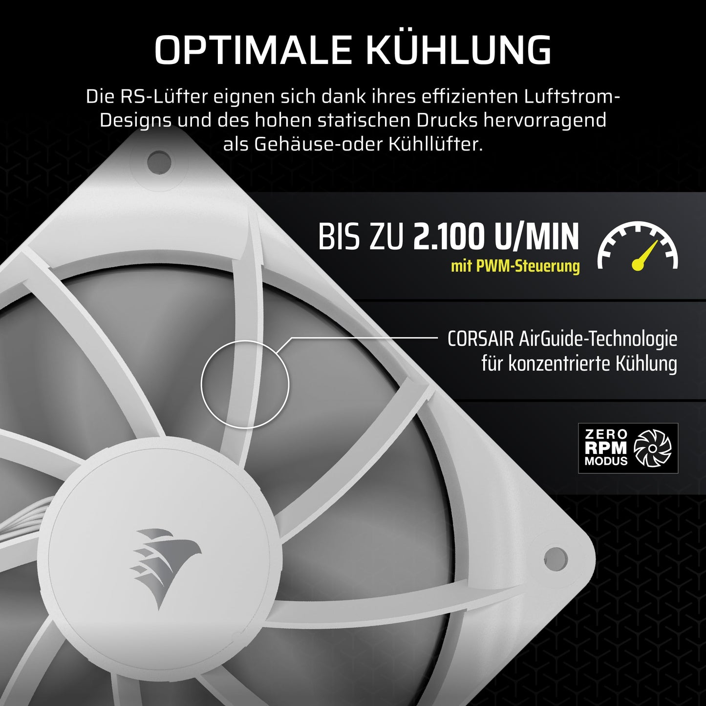 Confezione Da 3 Ventole Pwm Da 120 Mm - Corsair - Rs120 - Bianco - CO-9050193-WW