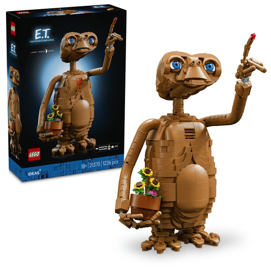 LEGO Ideas E.T. the Extra-Terrestrial - model building for adults including alien figure, artificial potted plants and glowing stone - nostalgic gift for sci-fi film fans - 21370