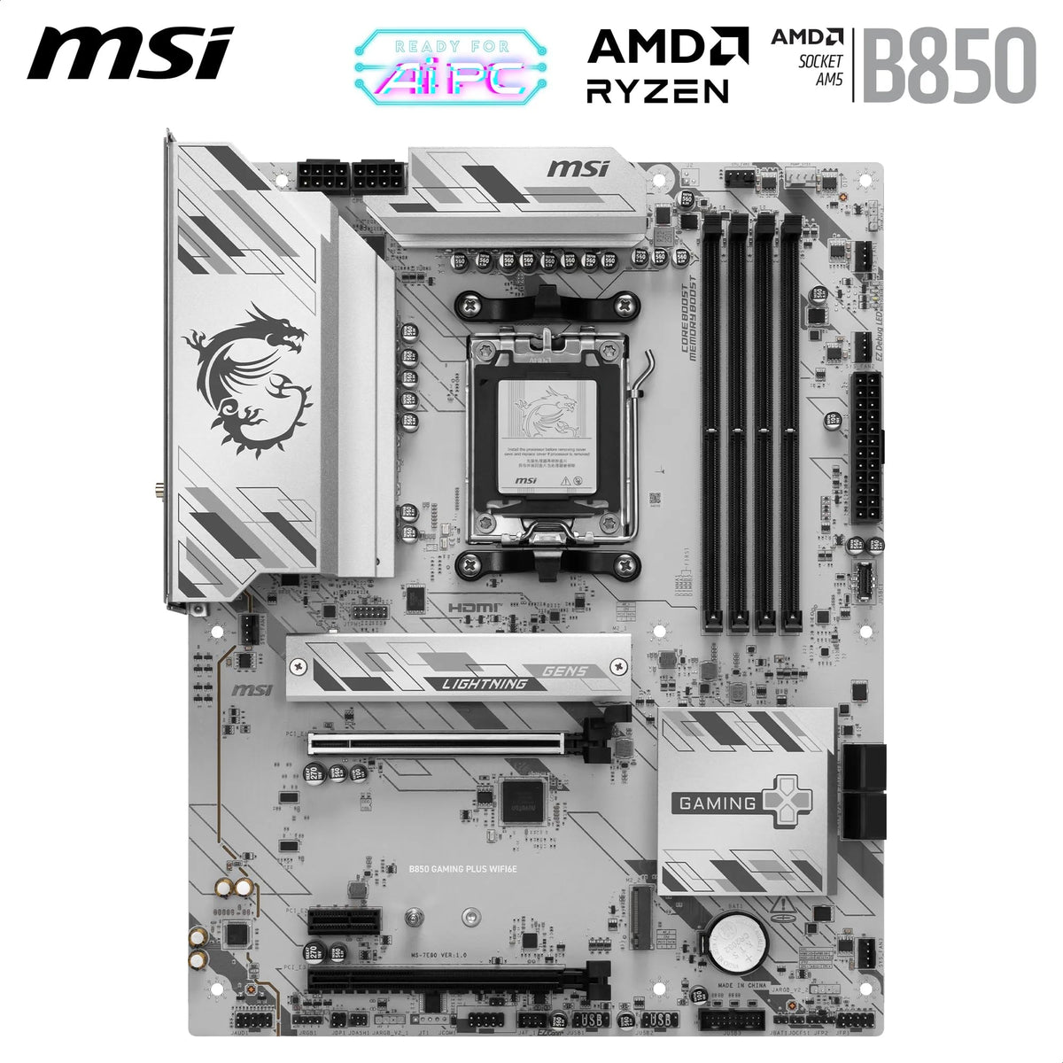 MSI B850 Gaming Plus WIFI6E - AM5 ATX Mainboard - 7E80-001R