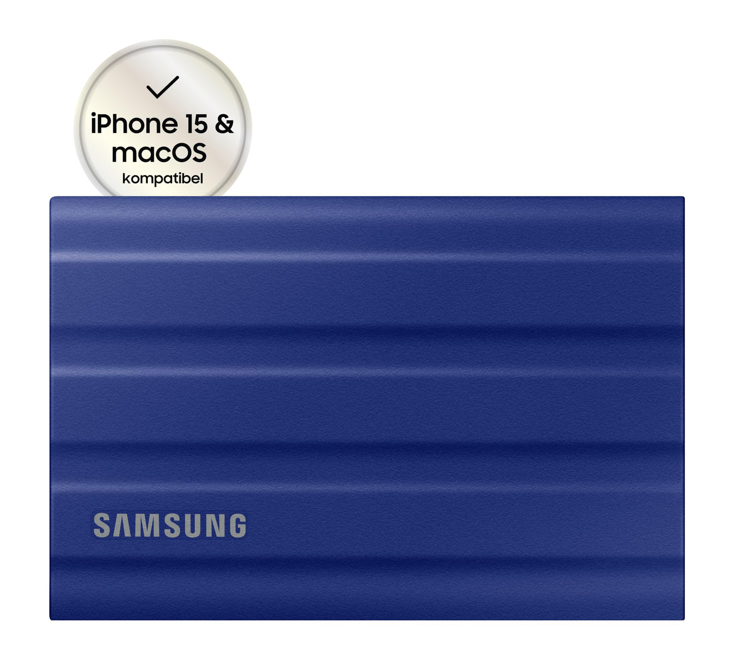 Samsung Portable SSD T7 Shield, 1 TB, USB 3.2 Gen.2, 1,050 MB/s read, 1,000 MB/s write, robust external hard drive outdoor for Mac, PC and smartphone, blue, MU-PE1T0R/EU
