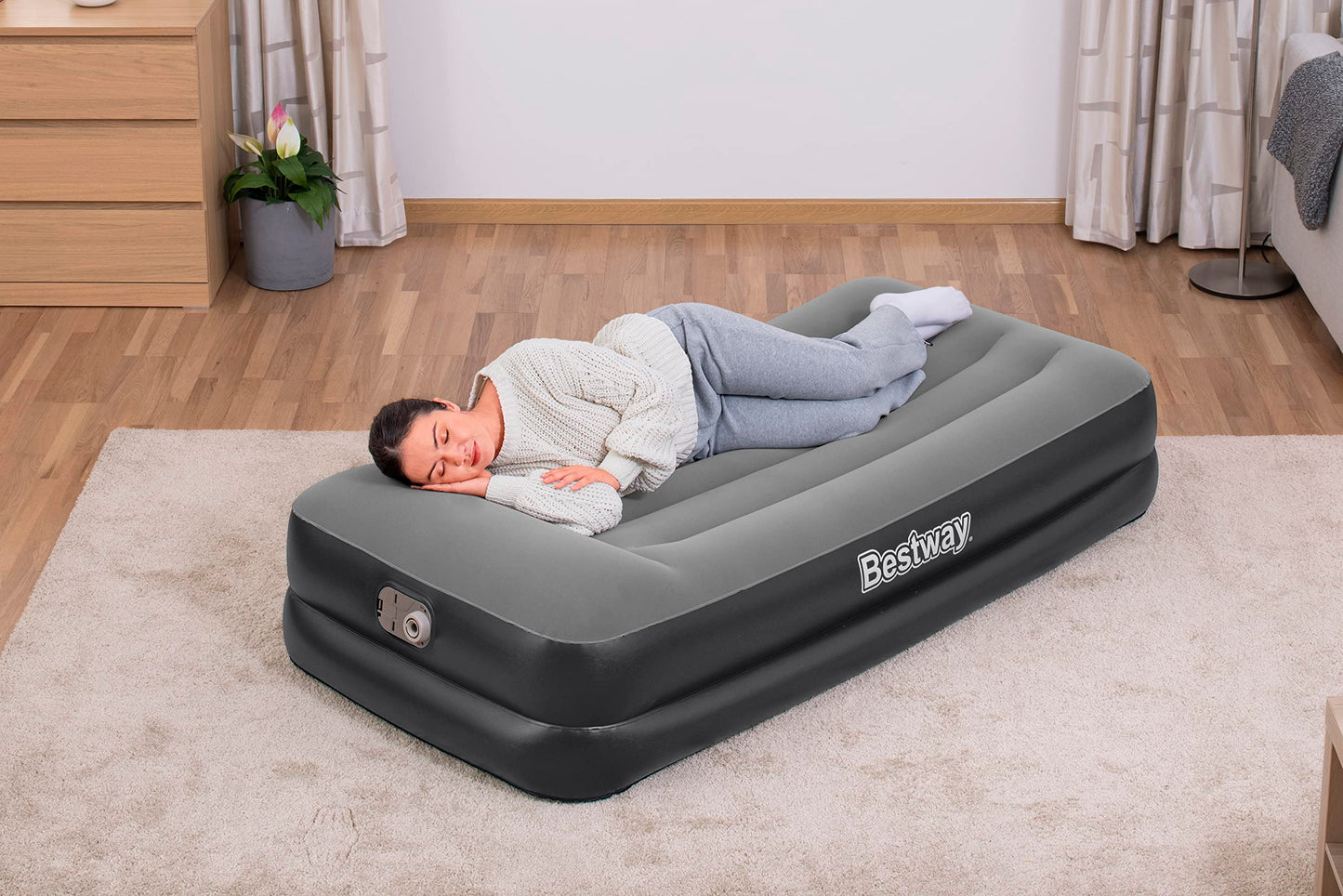 Надуваем матрак Bestway Premium Plus Single Size с вградена помпа